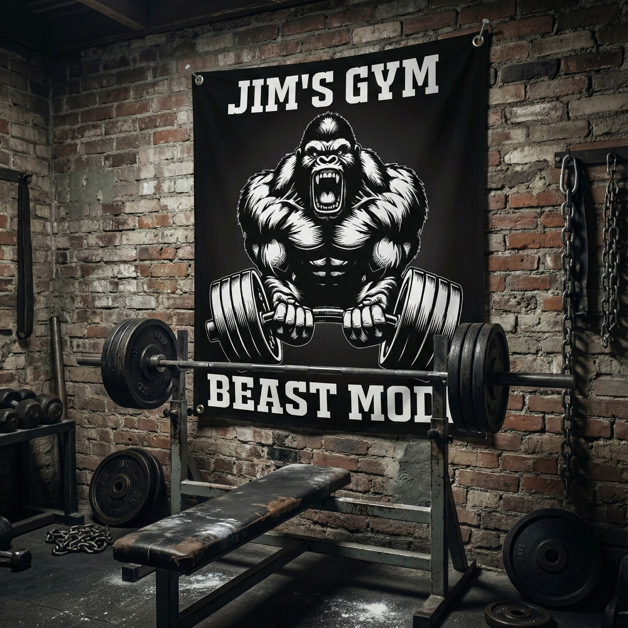 Personalized Gym Flag Gorilla Beast Mode 11343