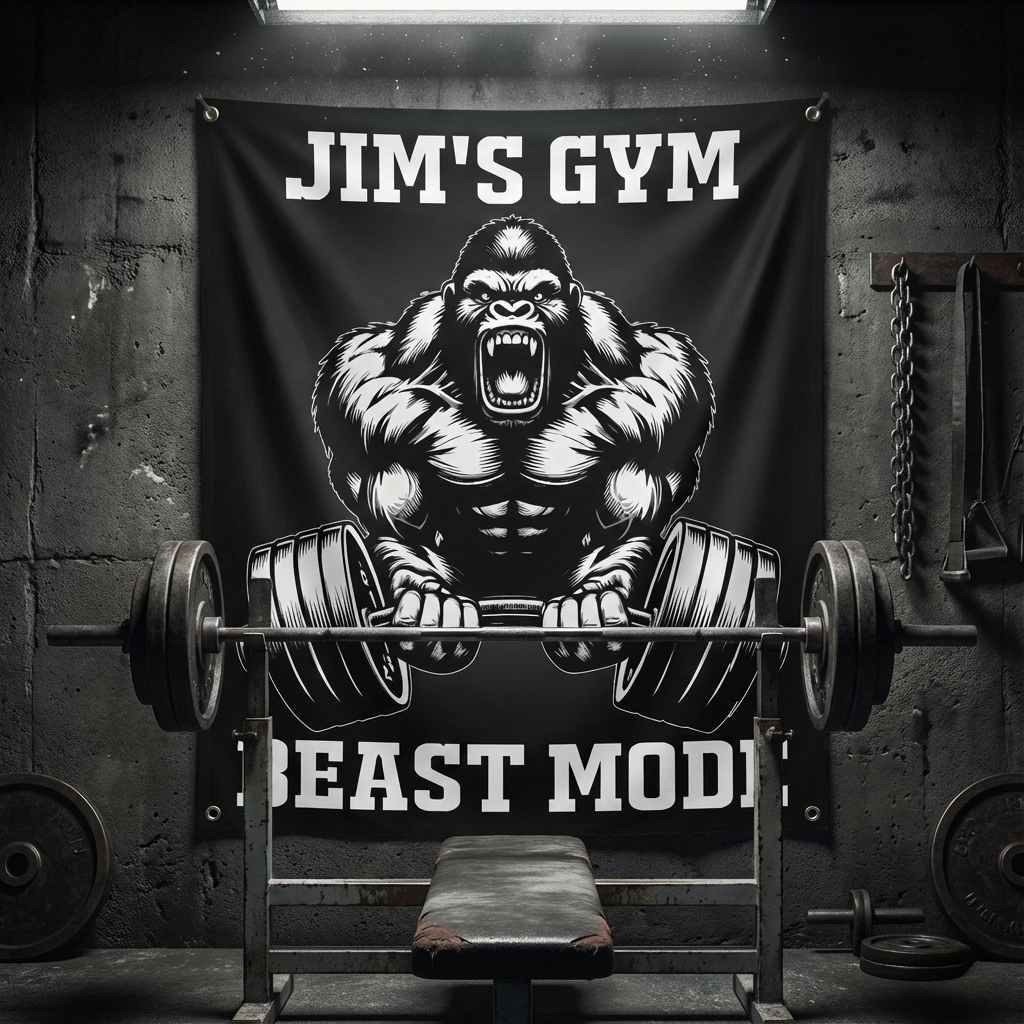 Personalized Gym Flag Gorilla Beast Mode 11343