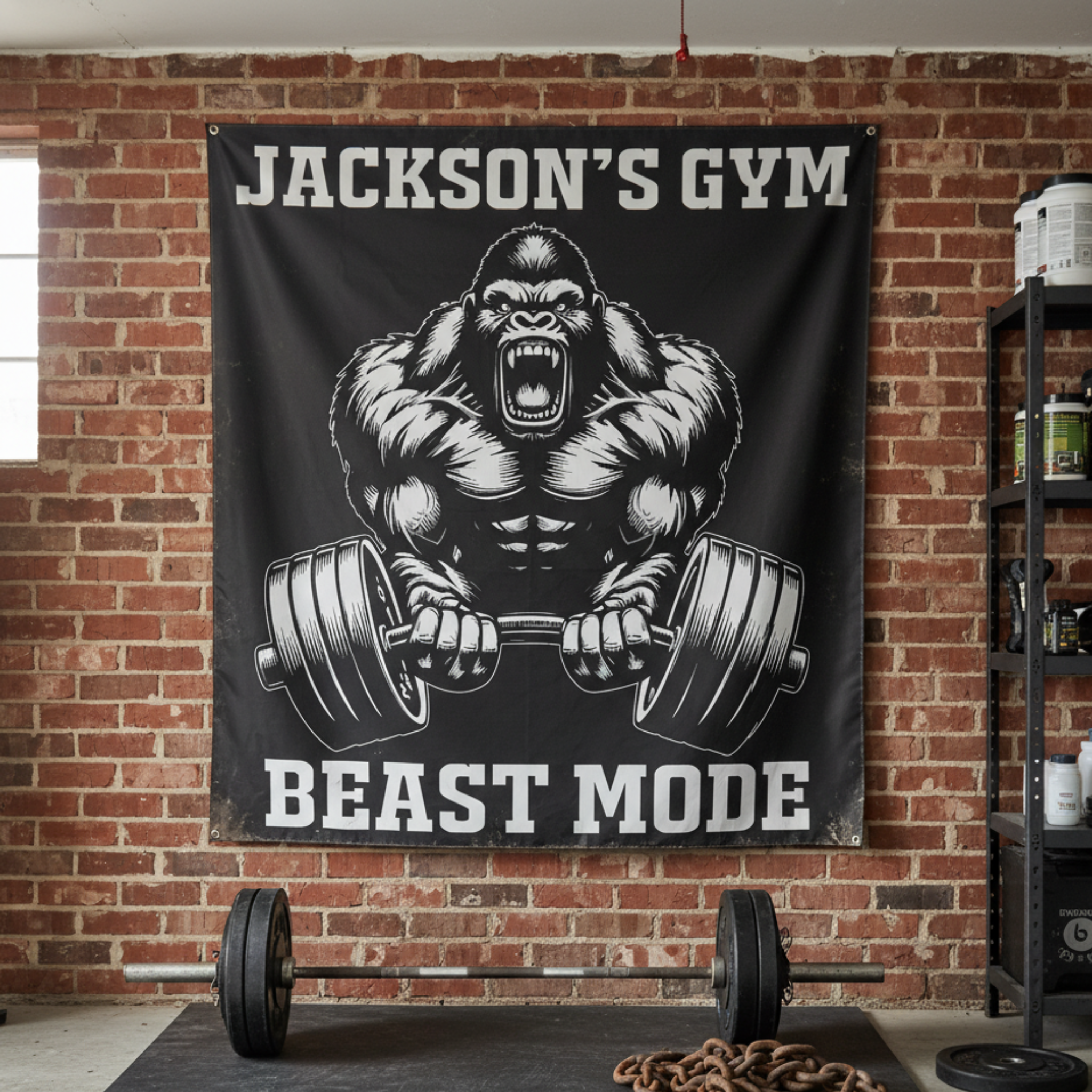 Personalized Gym Flag Gorilla Beast Mode 11343