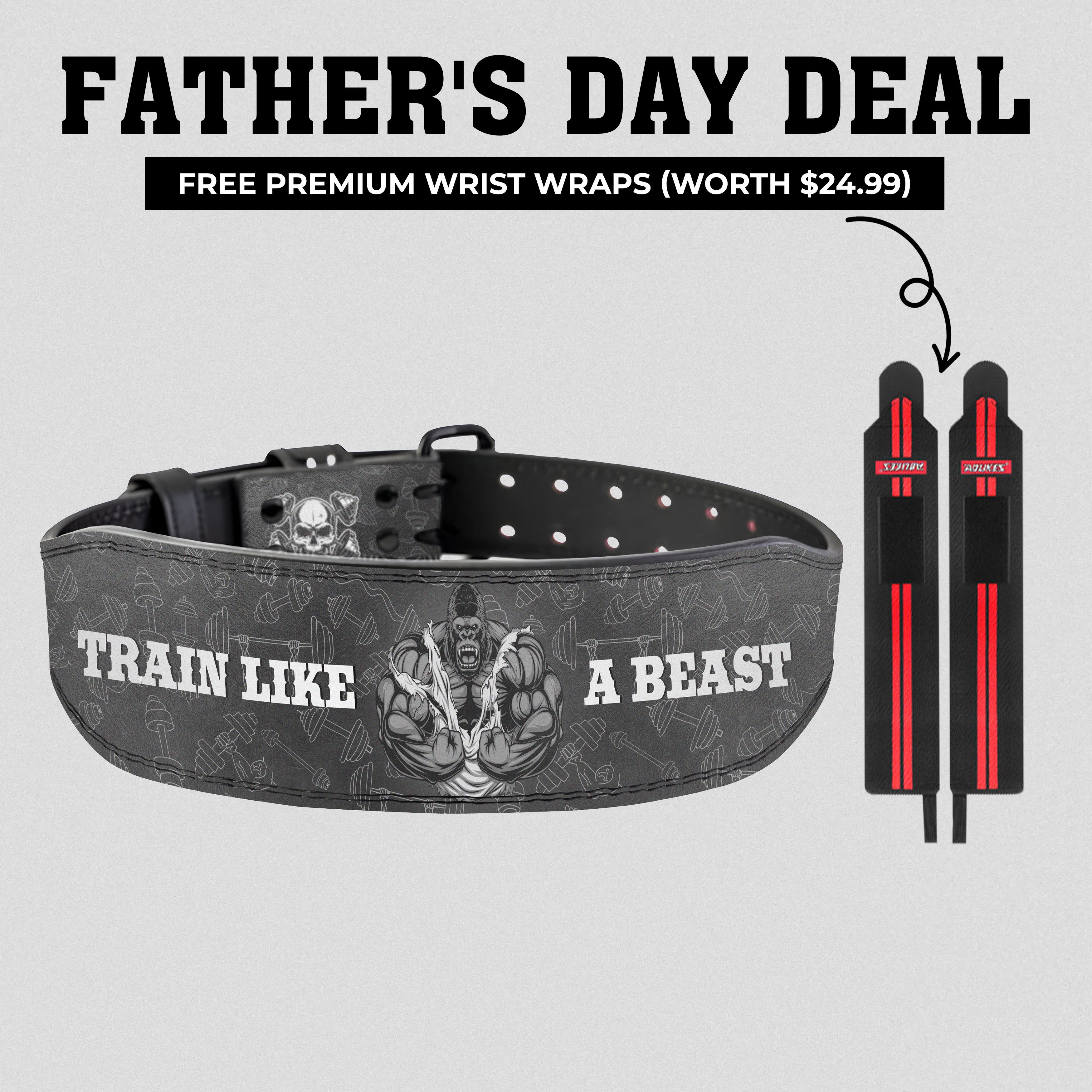 Custom Prong Belt Gorilla Weight Lifting Belt Train Like a Beast 11351