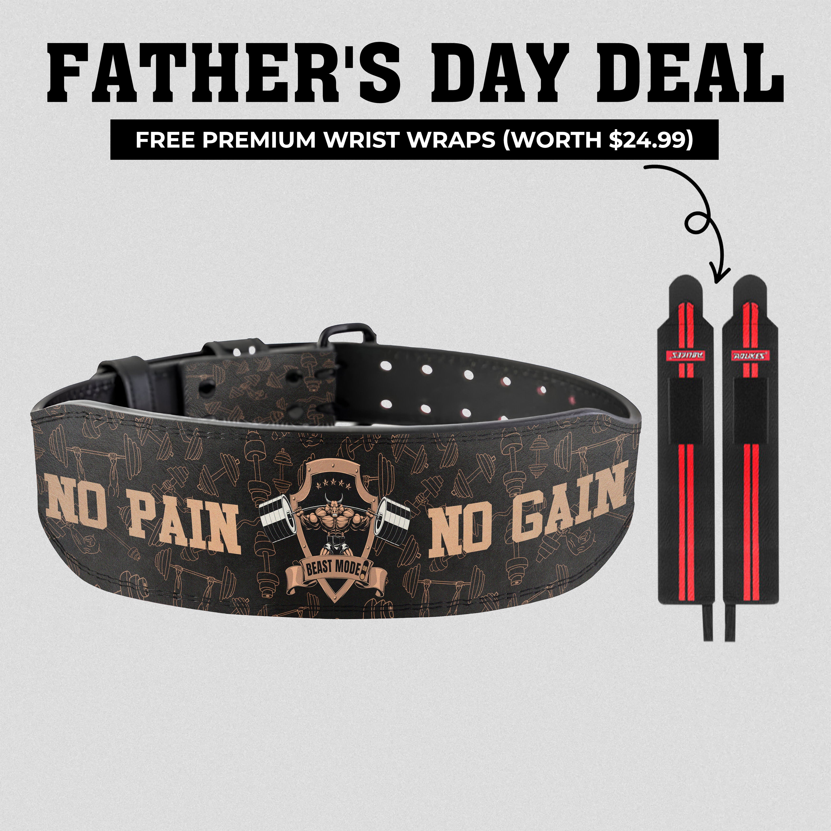 Custom Prong Lifting Belt Bull Train Like a Beast 11352