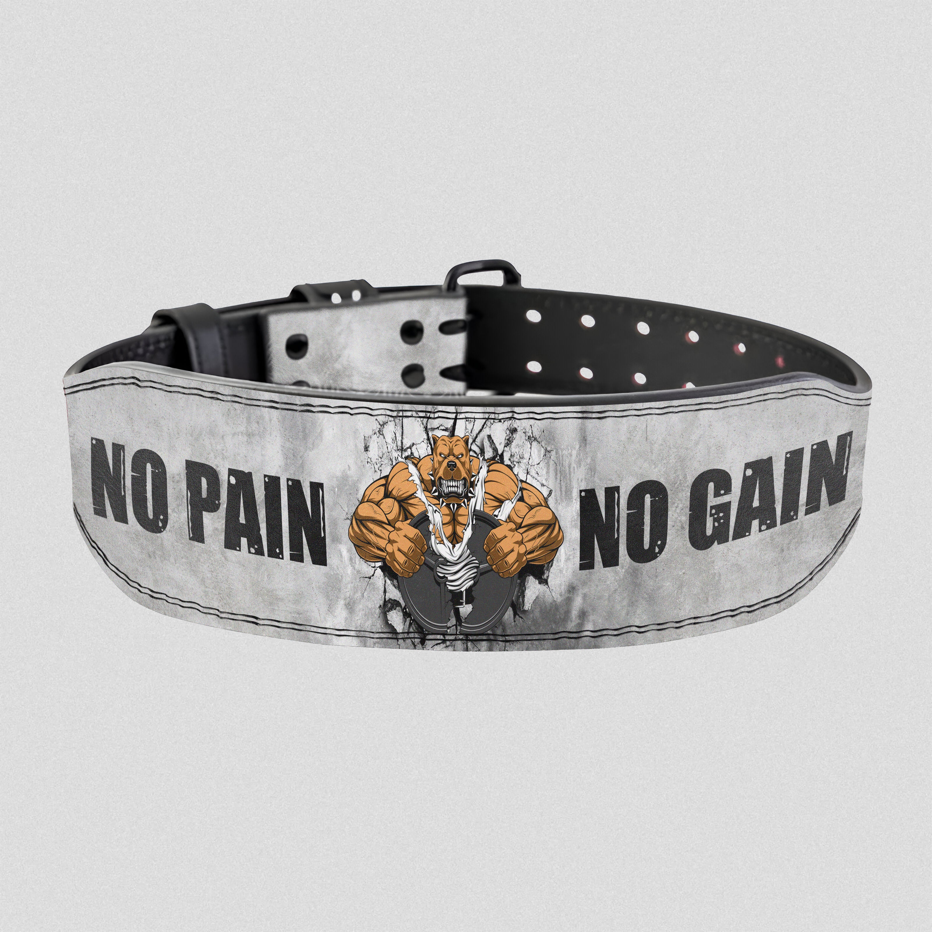 Custom Prong Lifting Belt Bulldog No Pain No Gain 11353