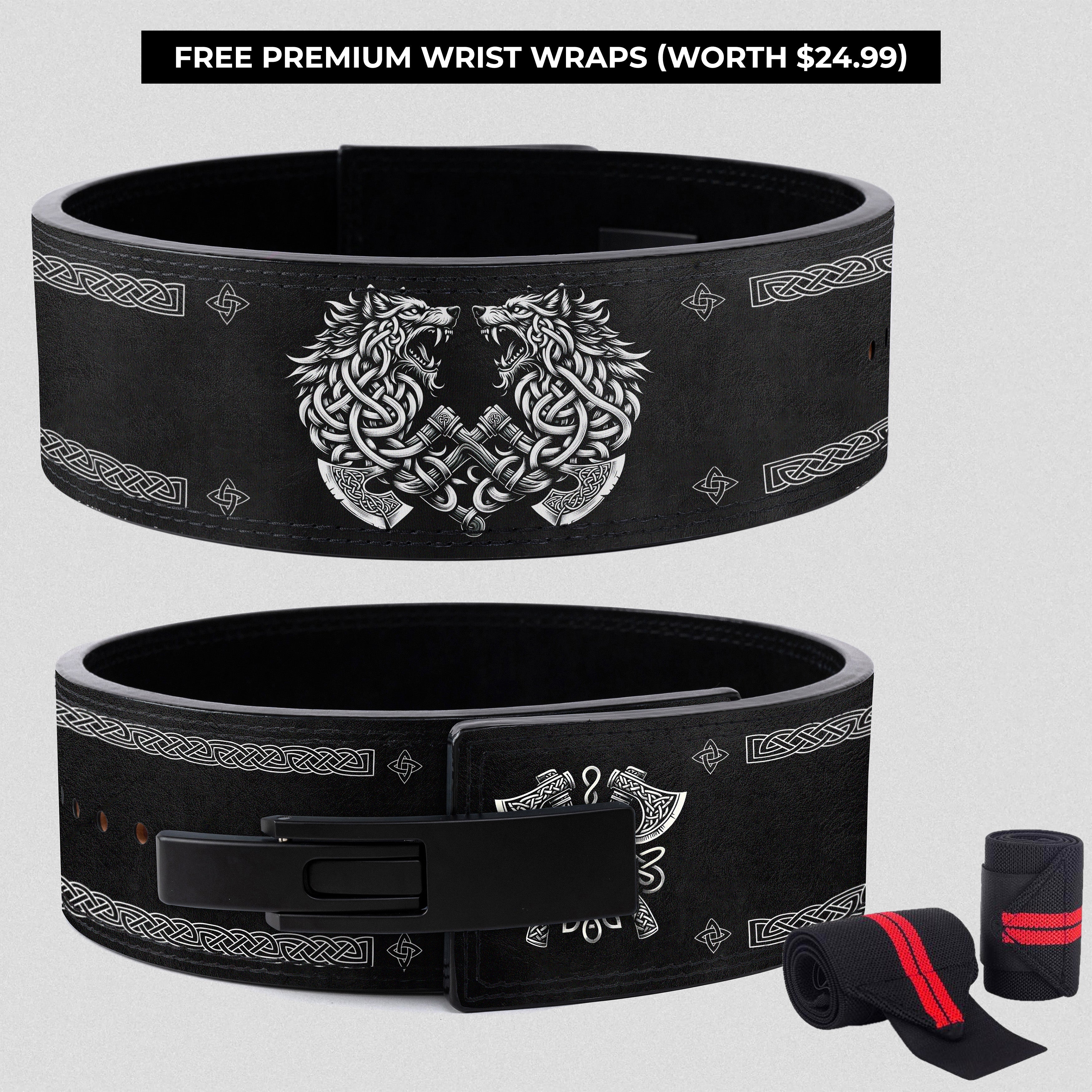 Odin's Wolves of War | Customizable Norse Powerlifting Belt 11362