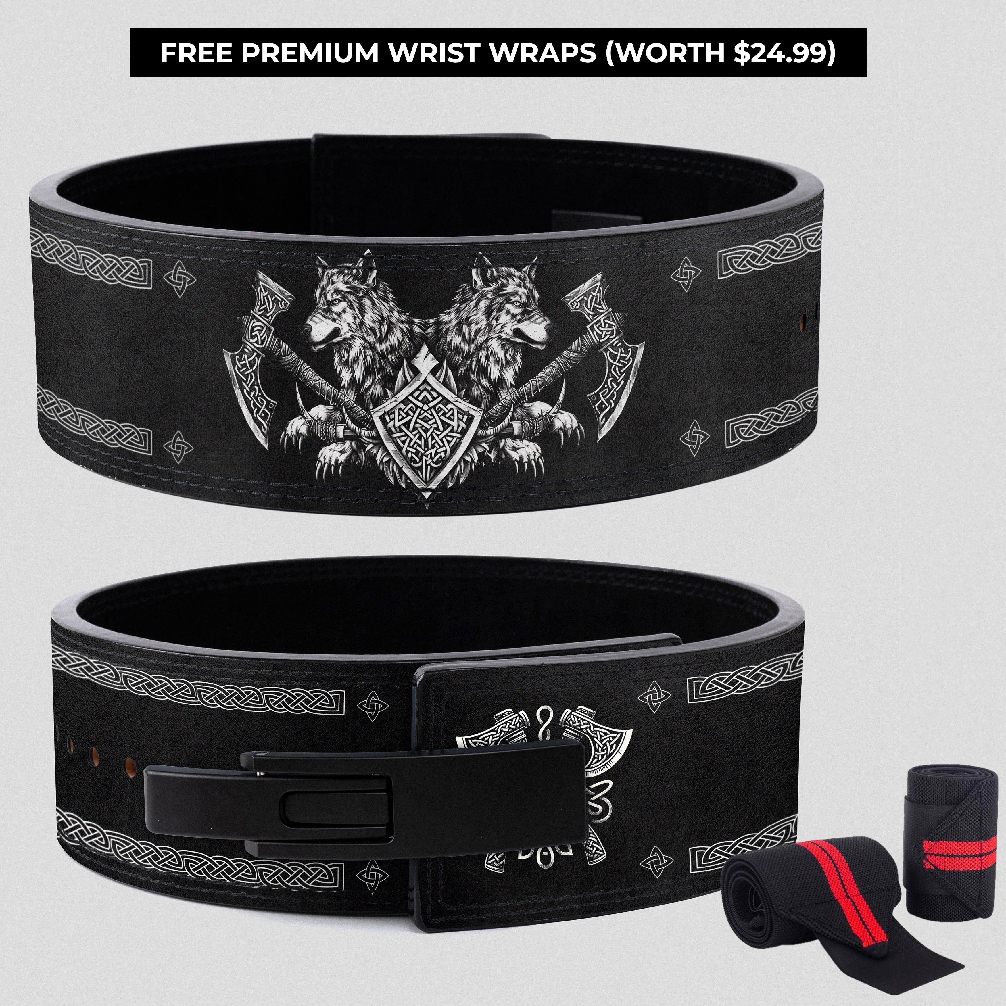 Fenrir's Fury and Viking's Shield Personalized Lifting Belt 11363
