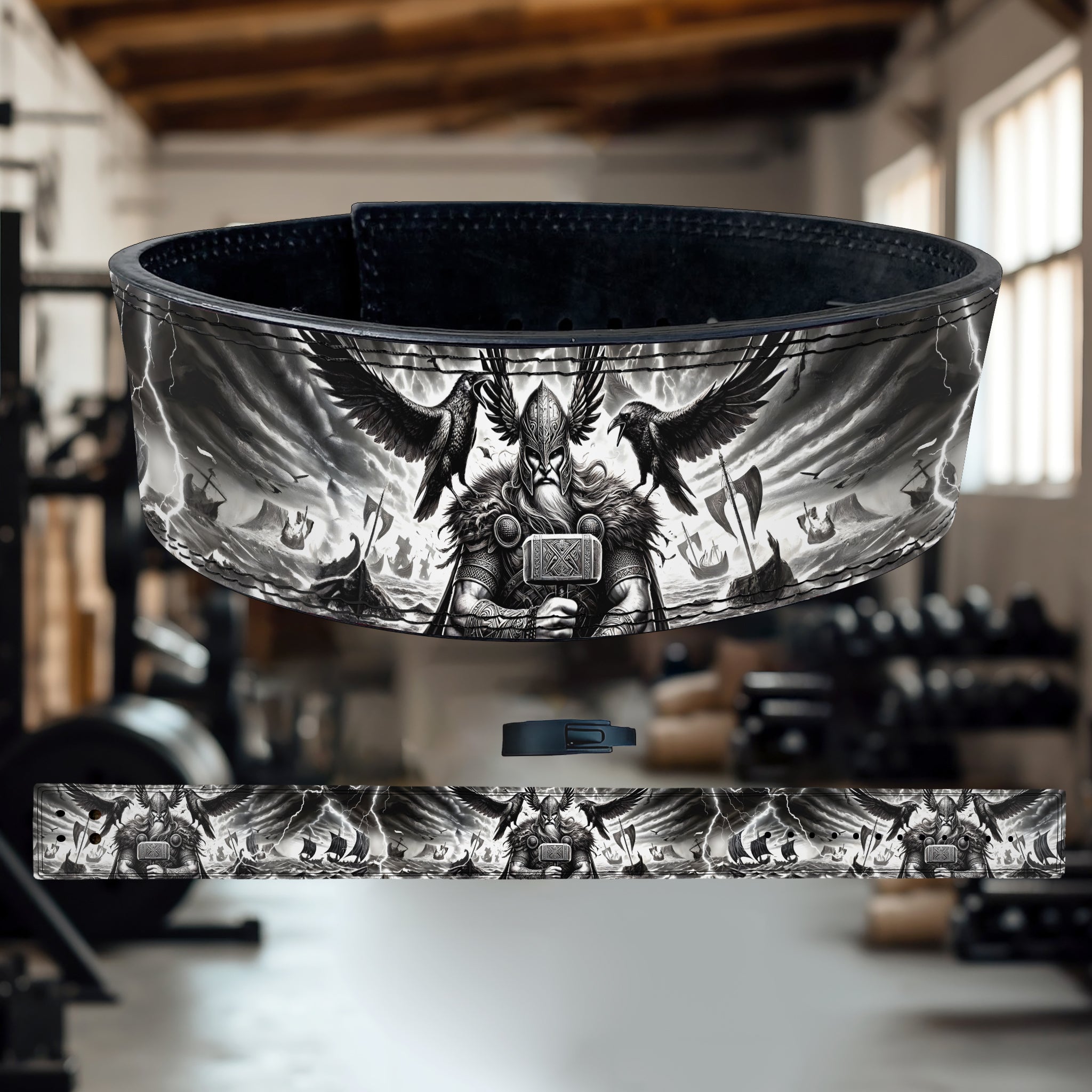 Odin and Ravens Weightlifting Belt - Epic Design for Serious Lifters 11368