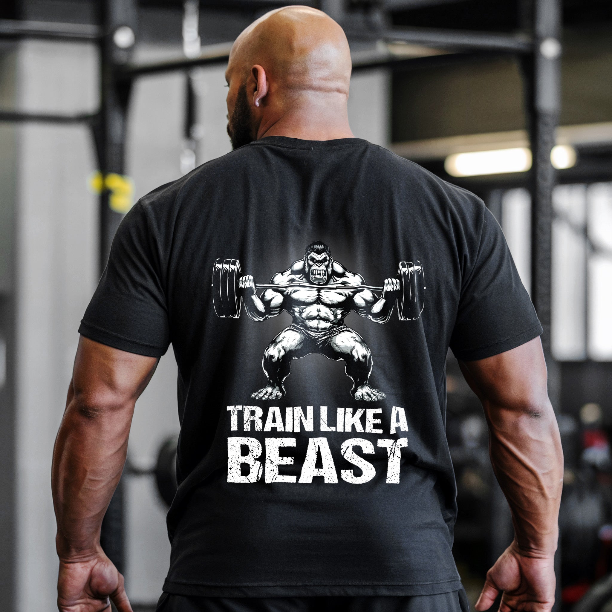 Gym T-shirt Muscle Gorilla Train Like a Beast 11370