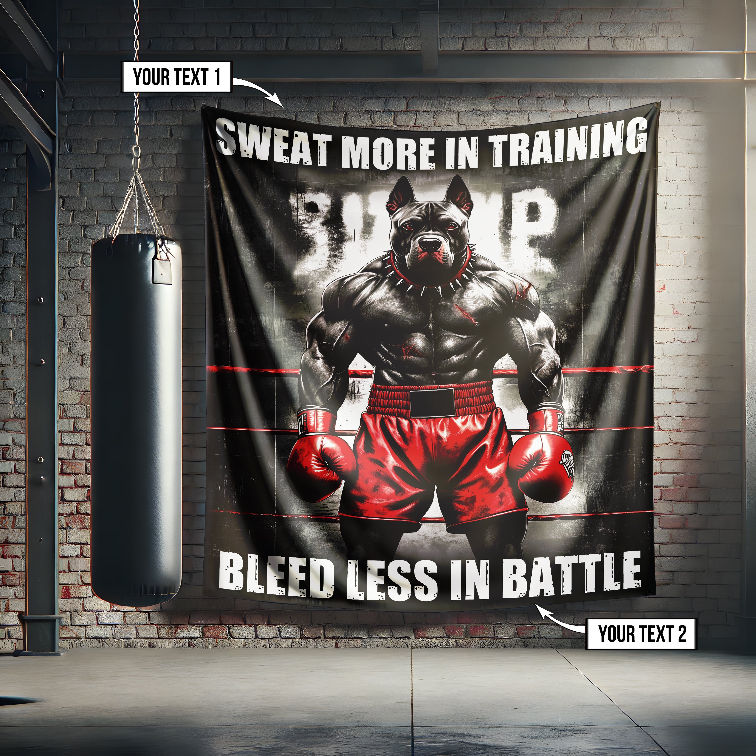 Personalized Pitbull Boxing Flag Sweats More in Training 11390