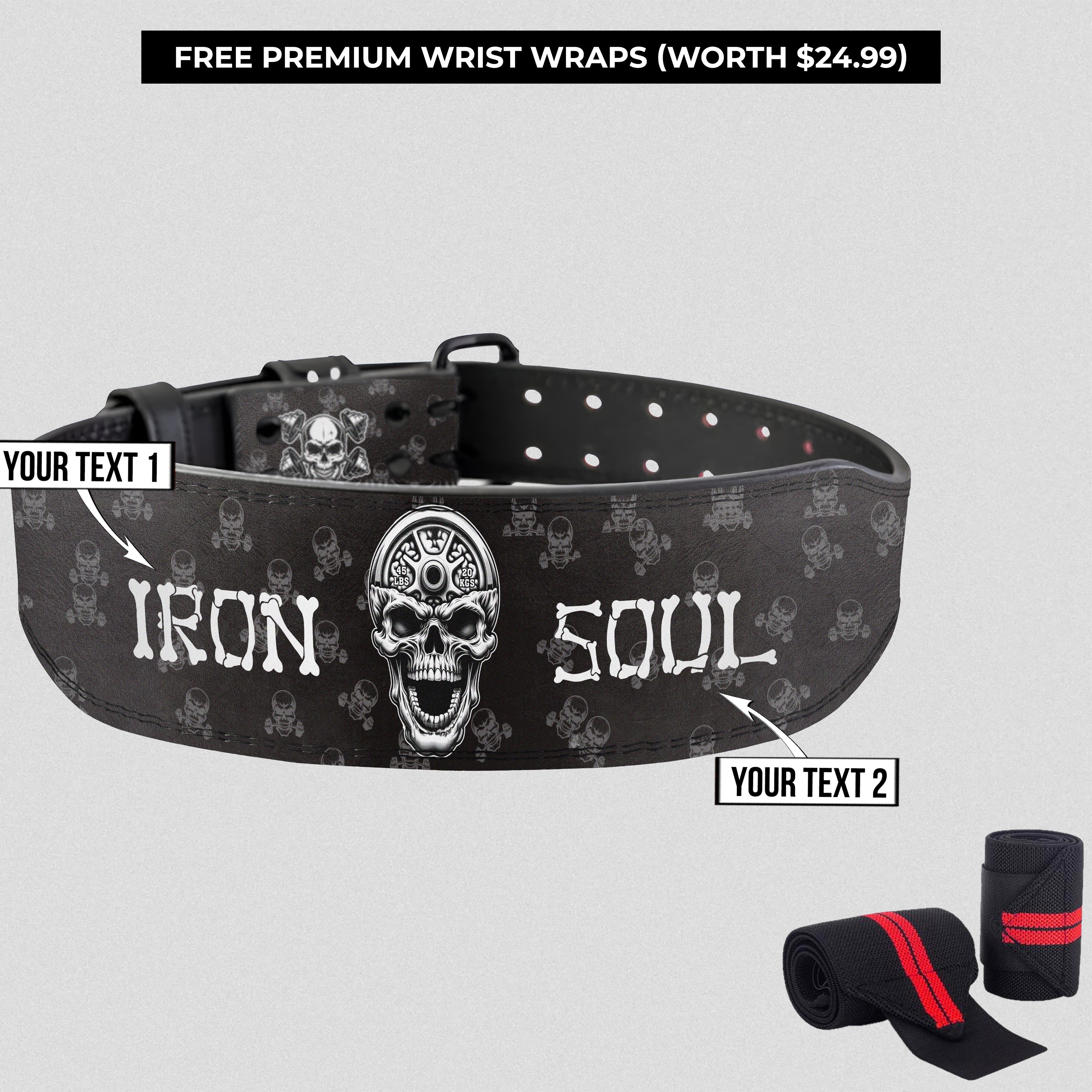 Iron Soul - Skull Prong Weightlifting Belt 11396
