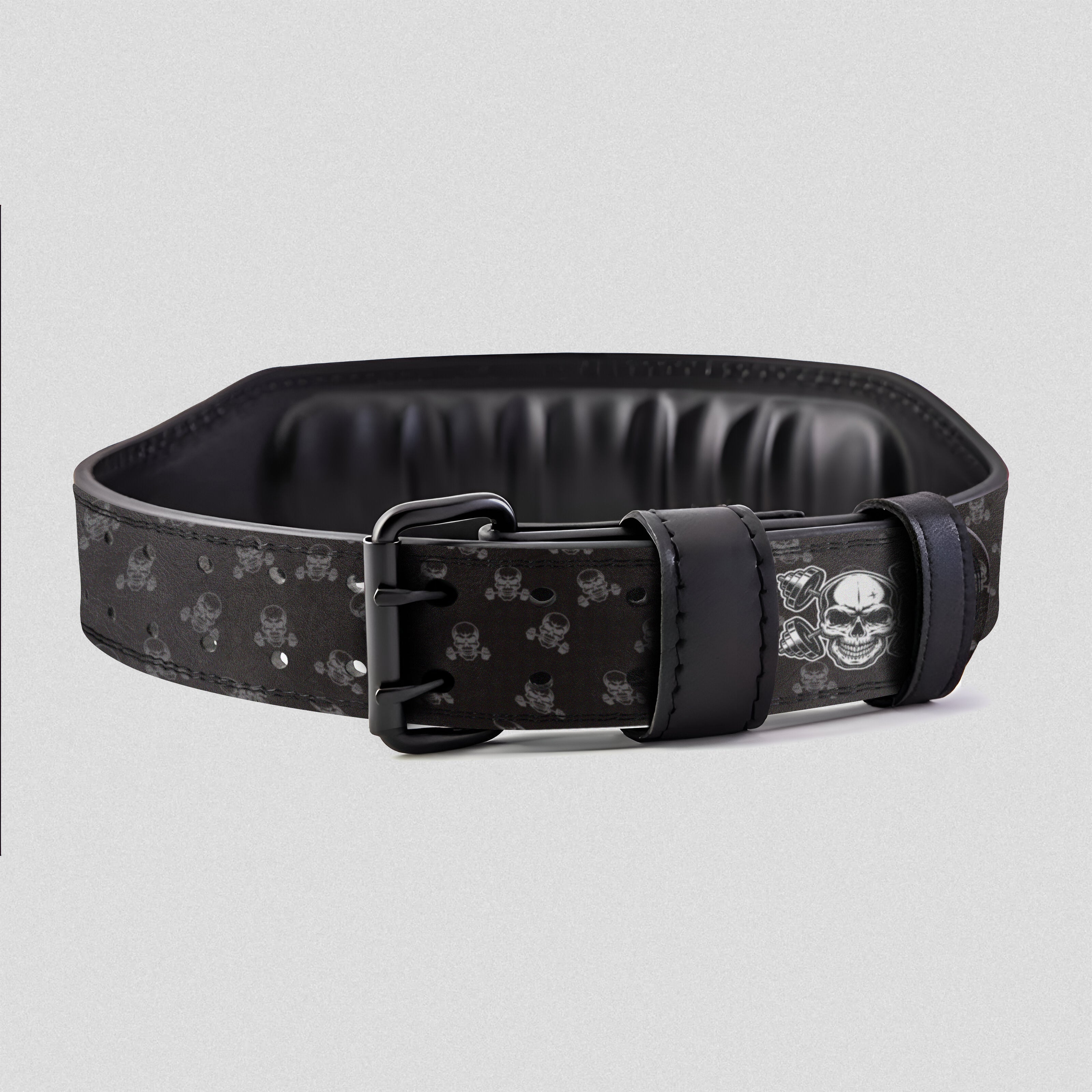 Iron Soul Lifting Belt – Skull Design Prong Buckle Belt 11396