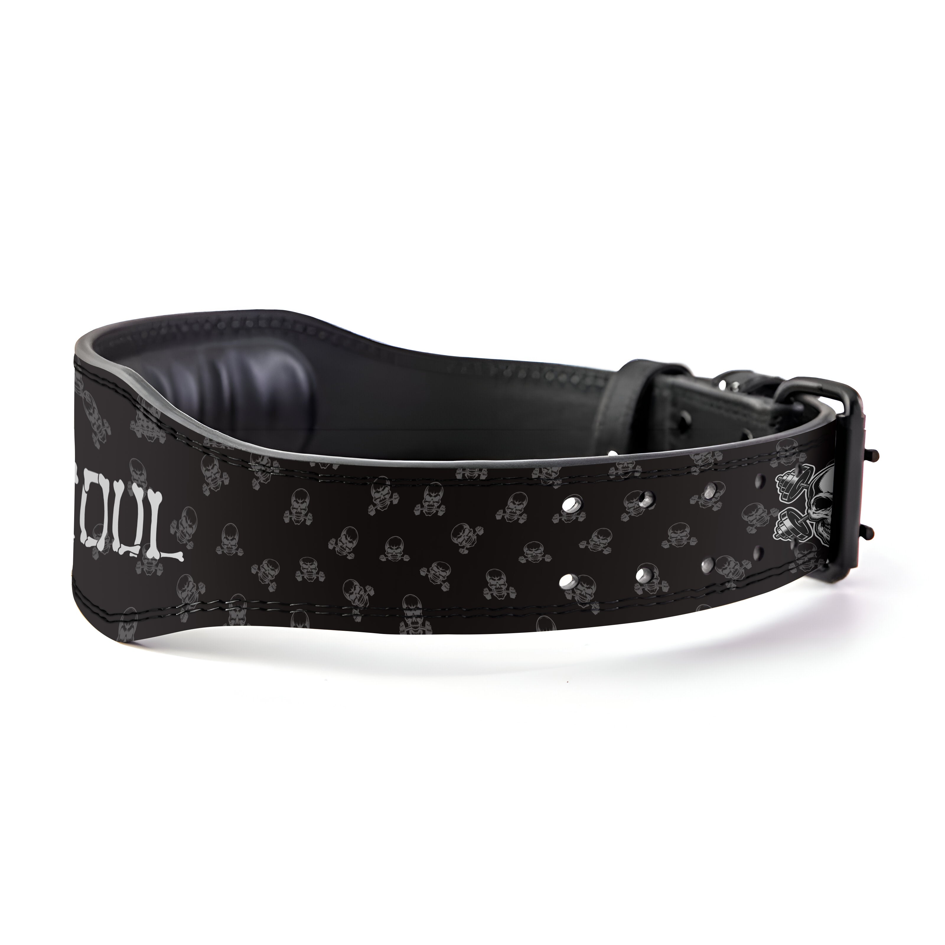 Iron Soul Lifting Belt – Skull Design Prong Buckle Belt 11396