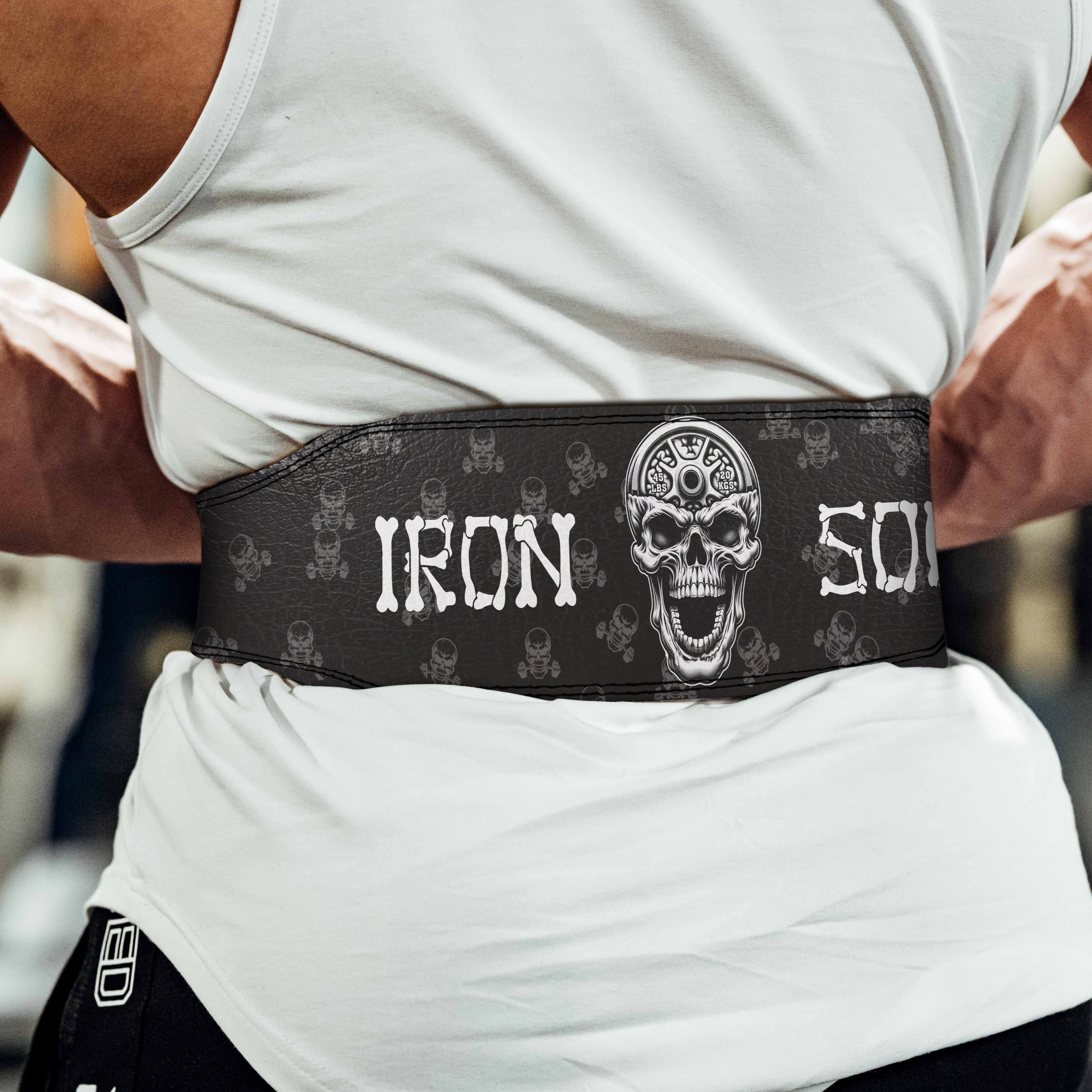 Iron Soul Lifting Belt – Skull Design Prong Buckle Belt 11396