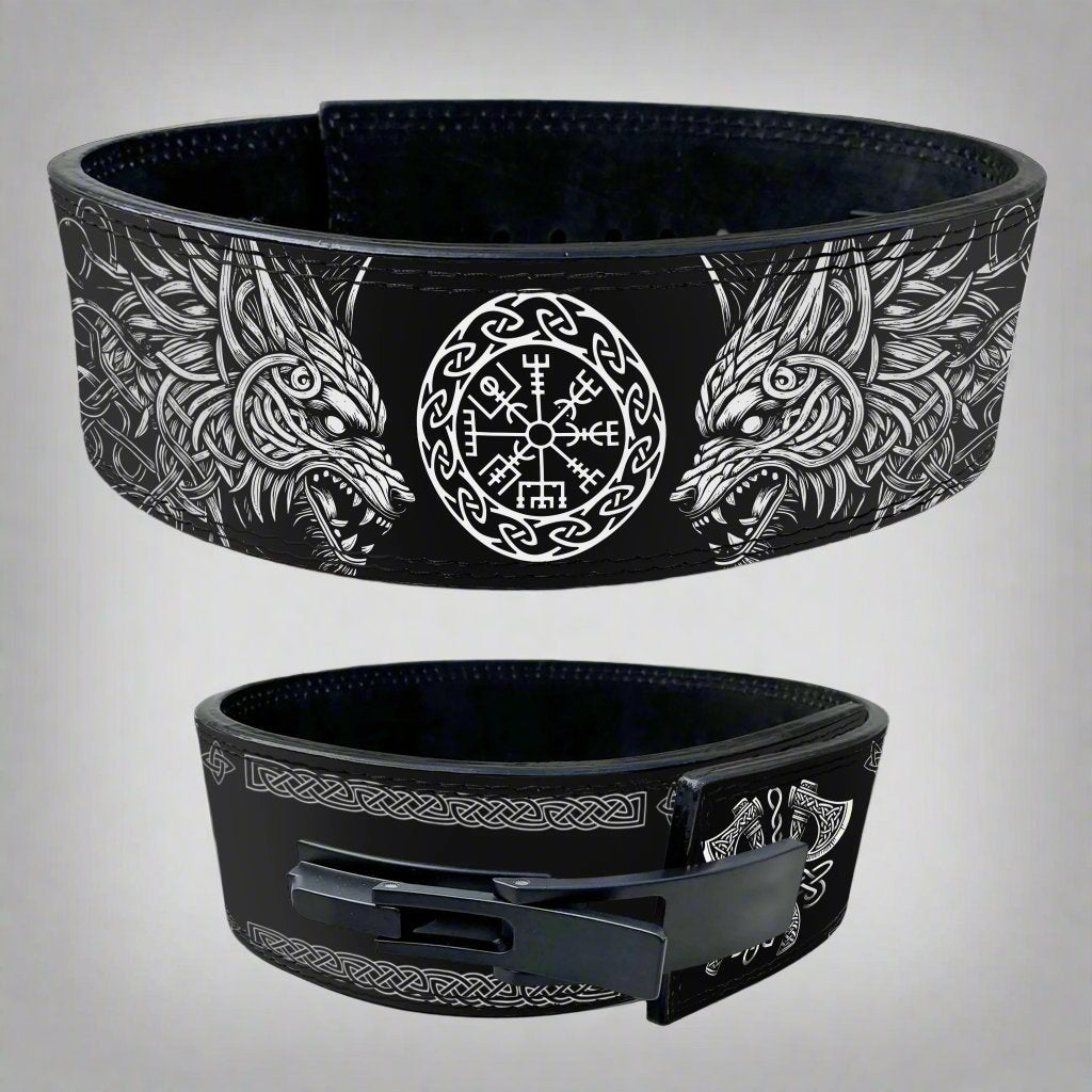 Lever Lifting Belt with Norse Fenrir & Vegvisir 11405