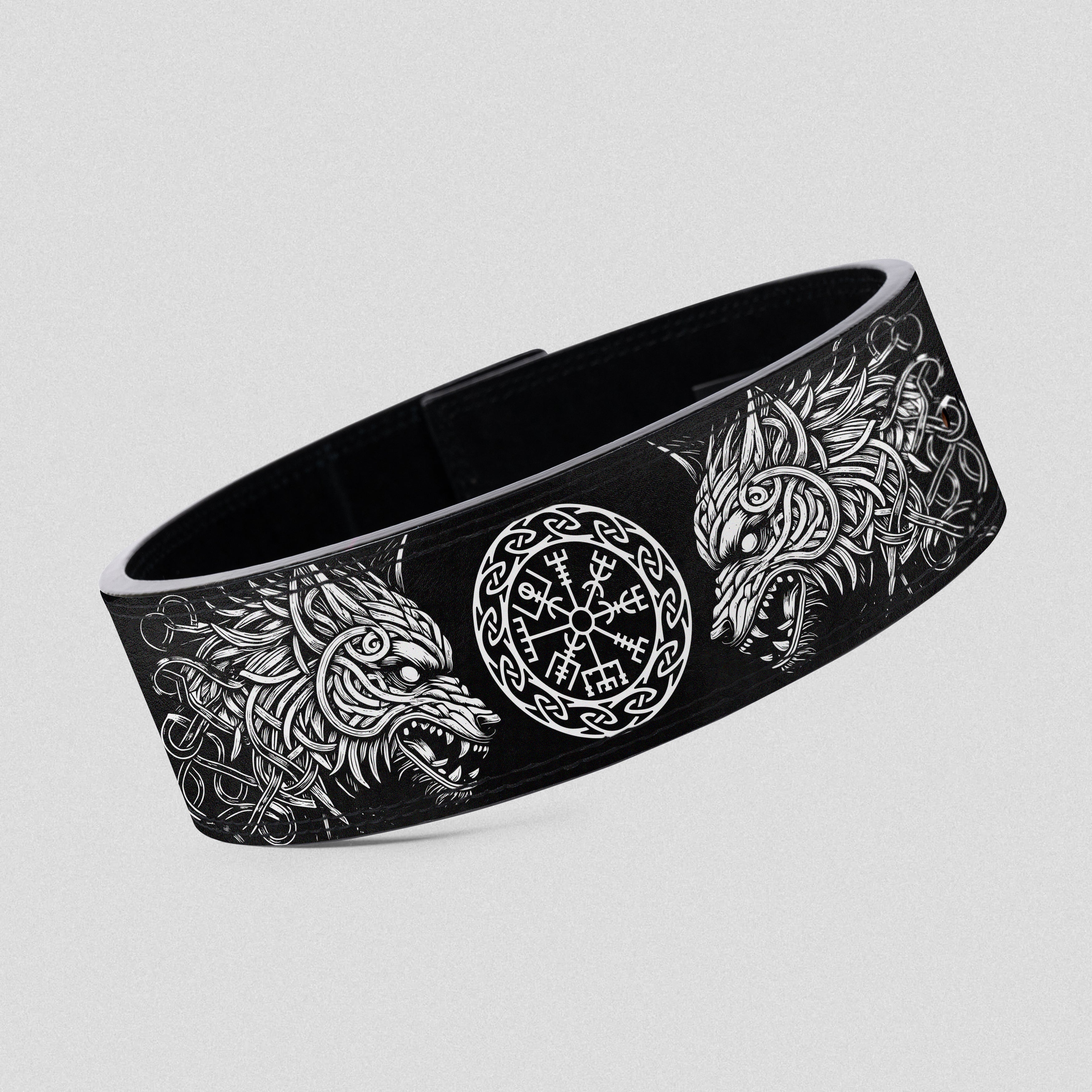 Lever Lifting Belt with Norse Fenrir & Vegvisir 11405