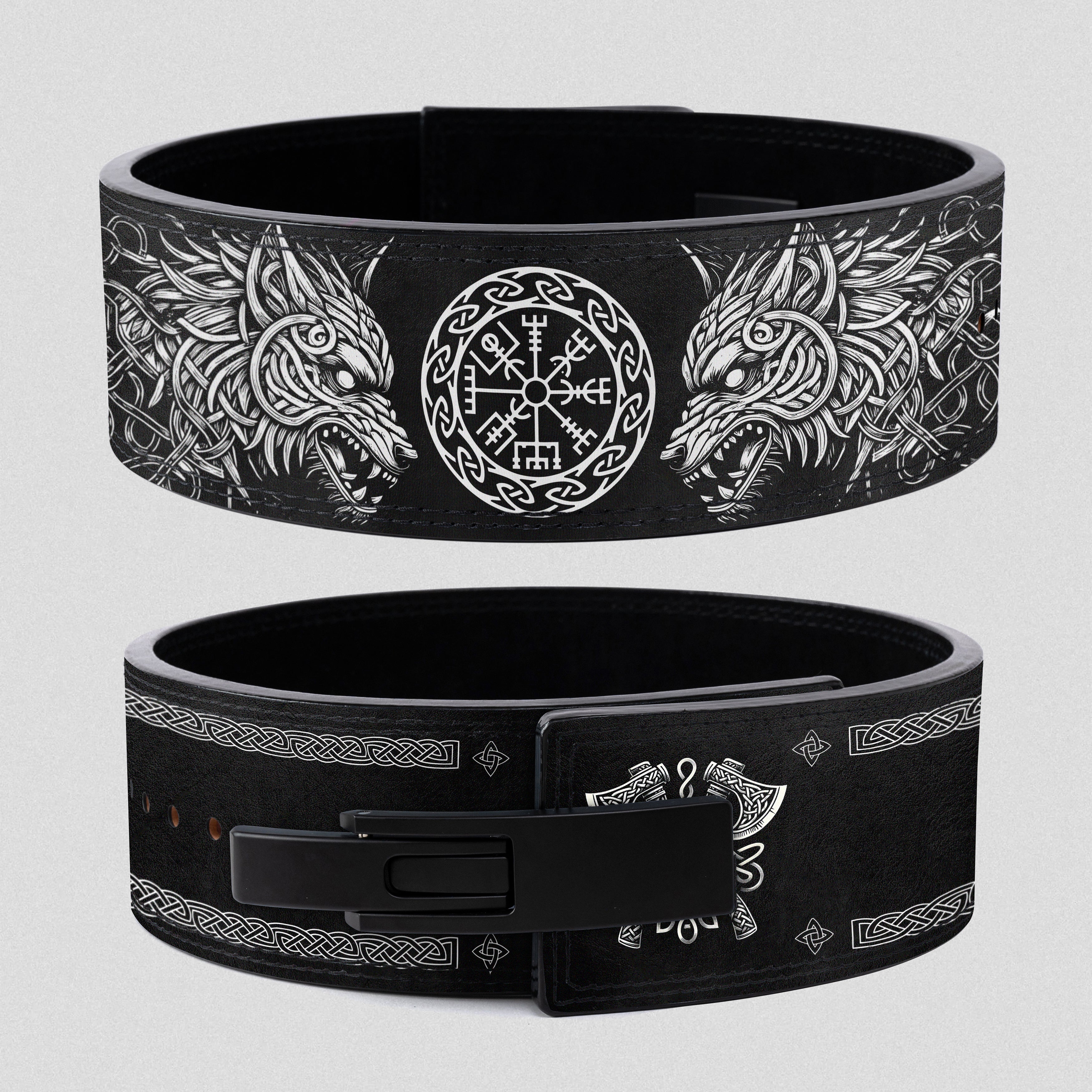 Lever Lifting Belt with Norse Fenrir & Vegvisir 11405