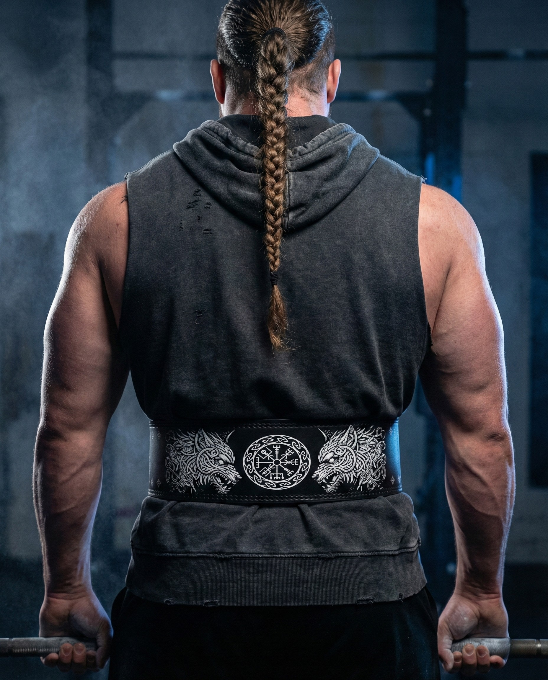 Fenrir's Strength, Vegvisir's Path - Norse Powerlifting Belt 11405