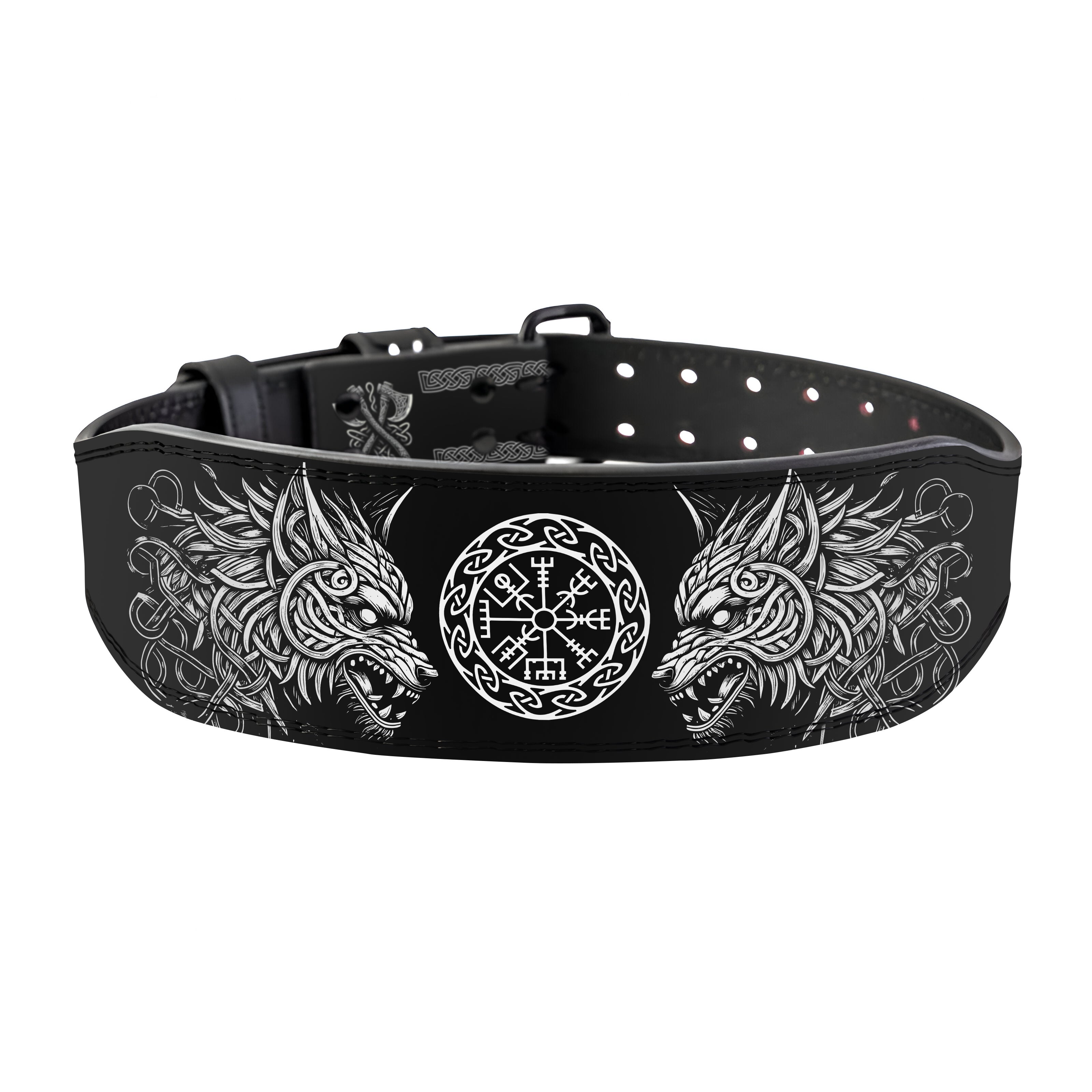 Lever Lifting Belt with Norse Fenrir & Vegvisir 11405