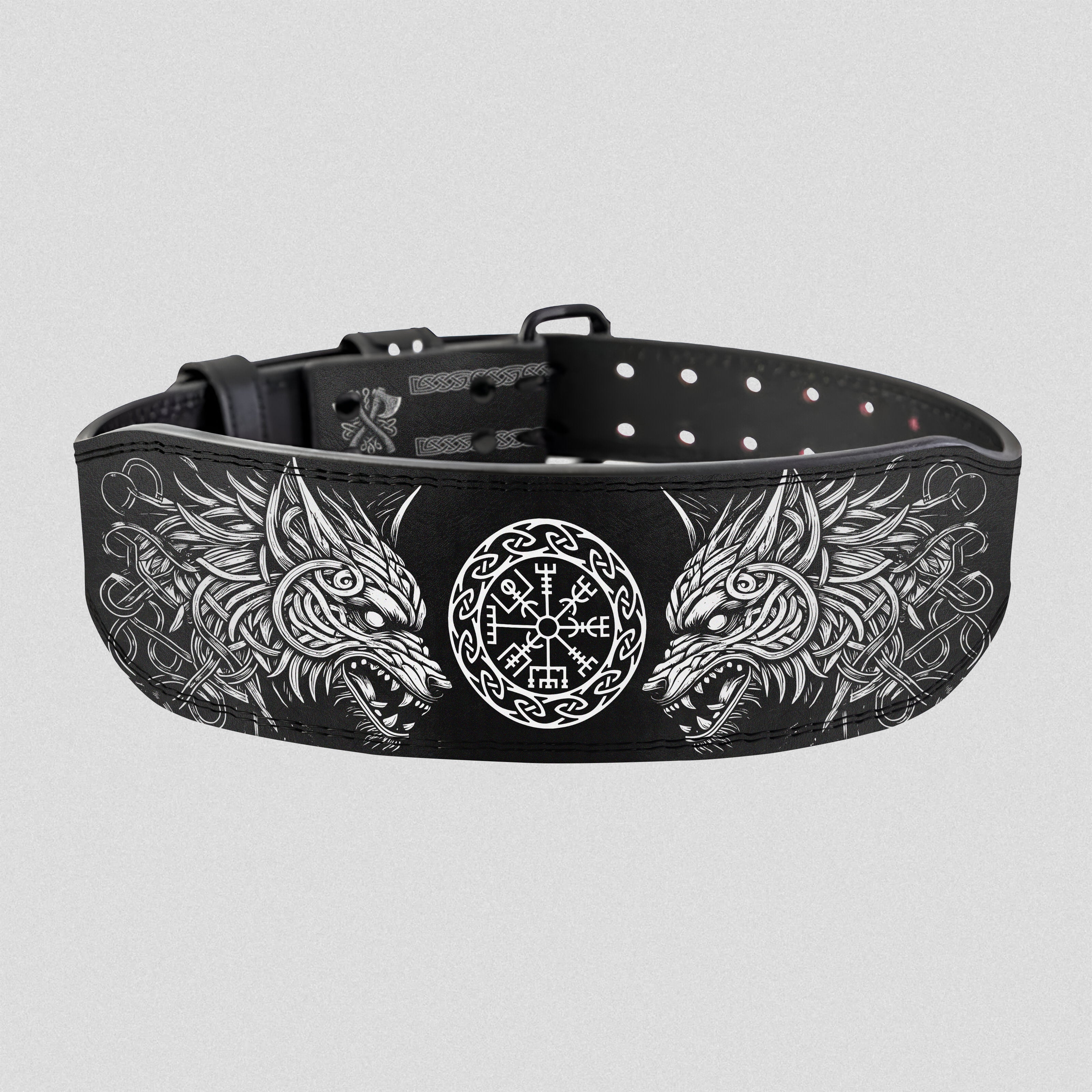 Lever Lifting Belt with Norse Fenrir & Vegvisir 11405