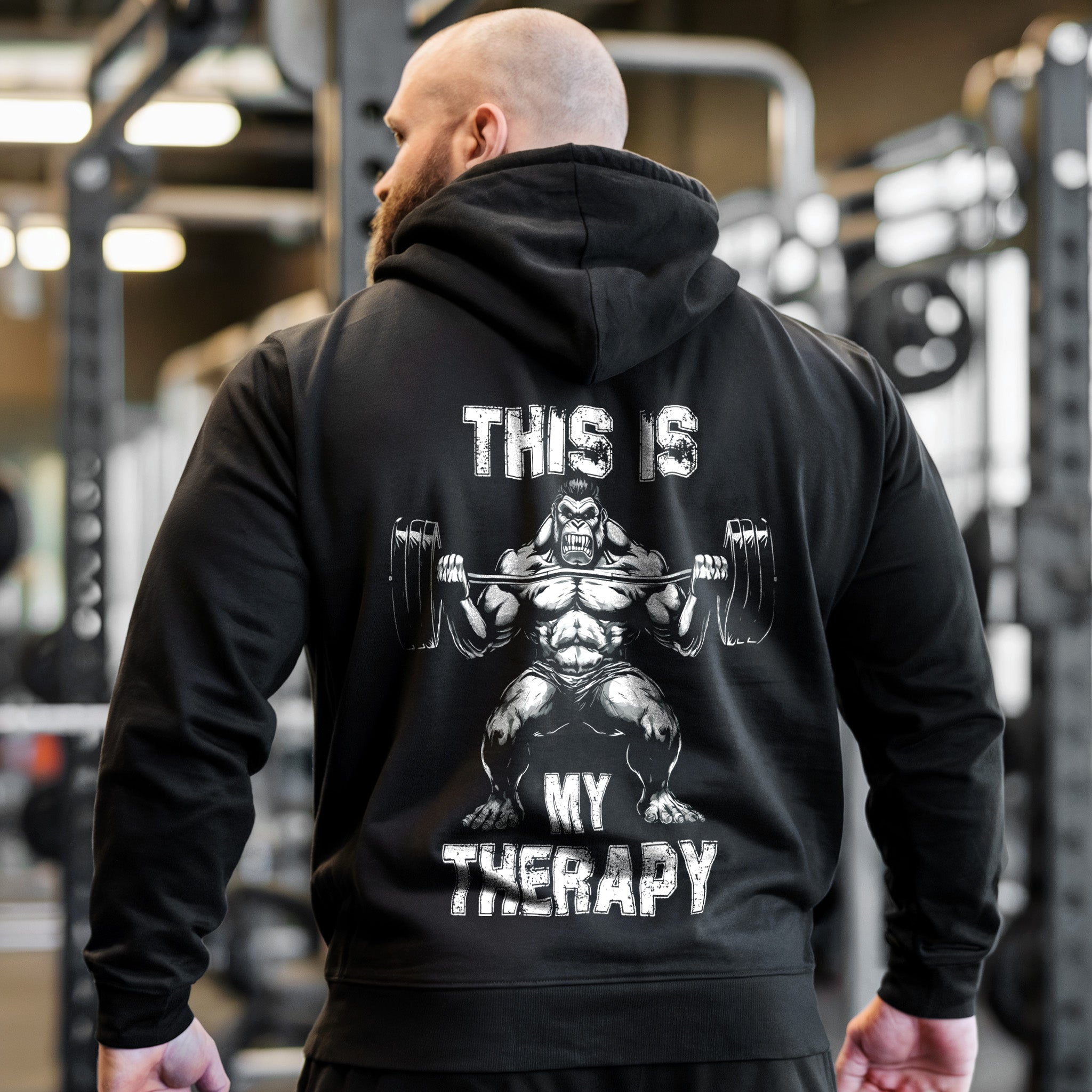 Gorilla Pump Cover Gym Hoodie This is My Therapy 11431