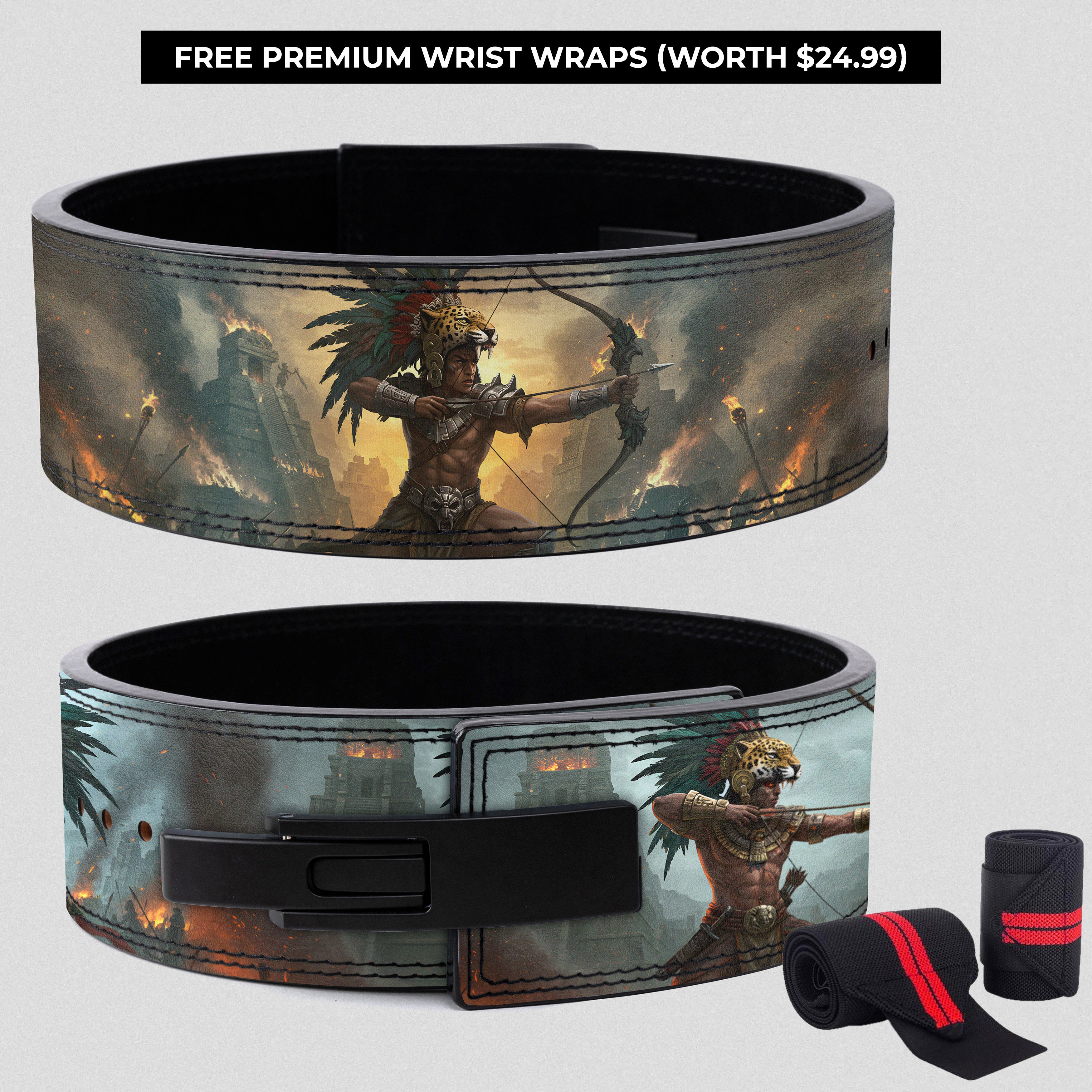 Tenochtitlan's Last Stand - Aztec Warrior Customizable Lifting Belt 11442
