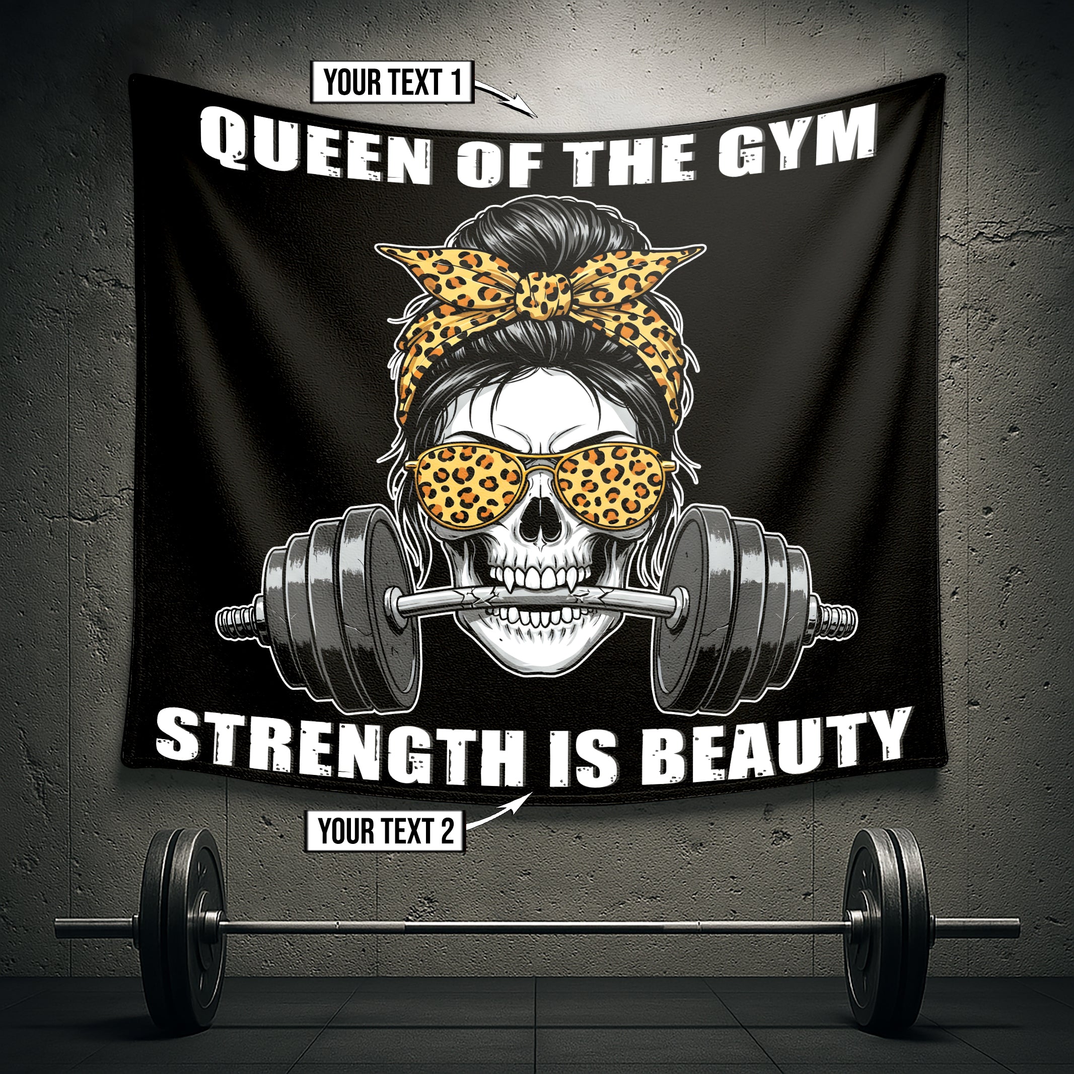 Barbell Queen Gym Banner – Muscles, Makeup & Mayhem 11457