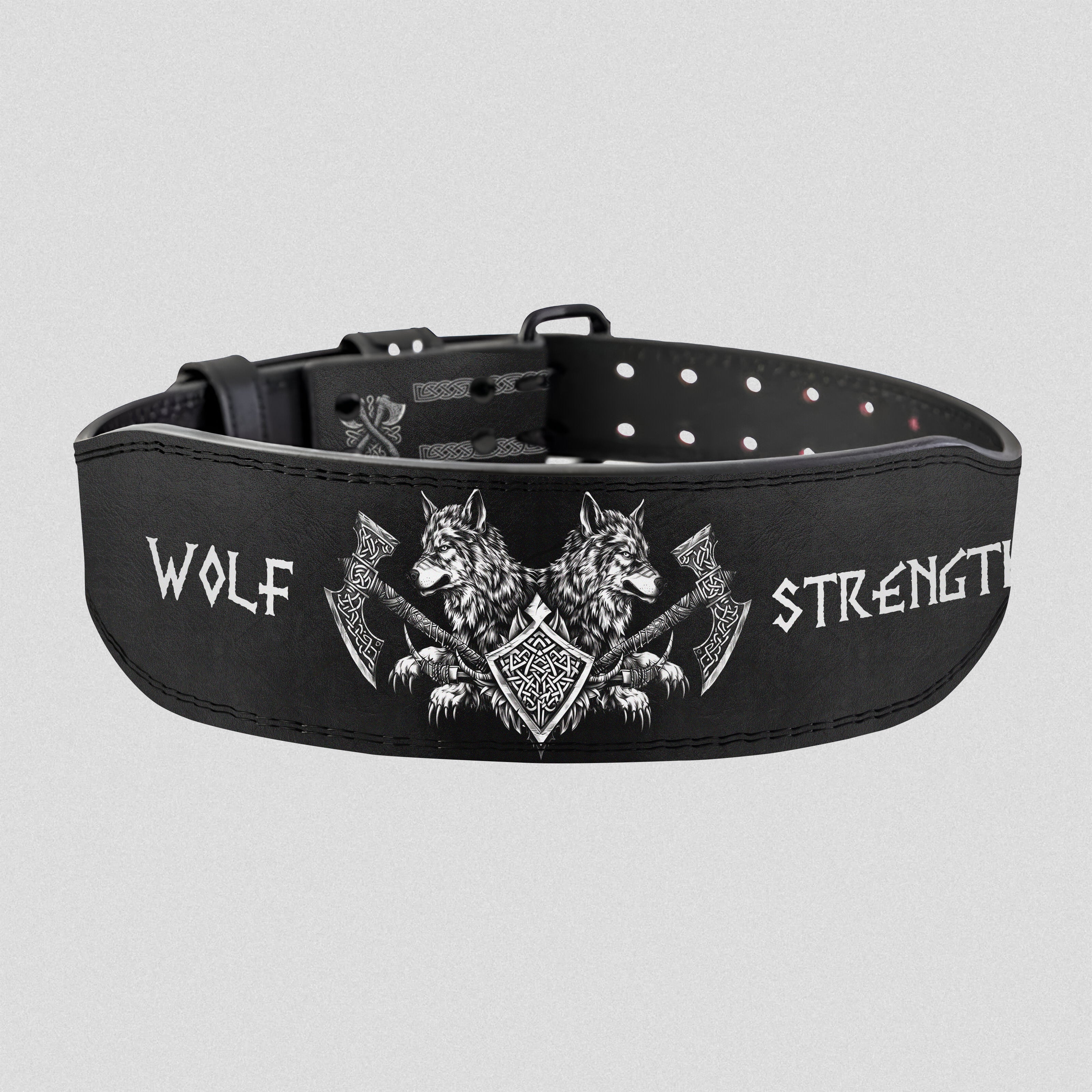 Fenrir's Fury and Viking's Shield Personalized Prong Lifting Belt 11463