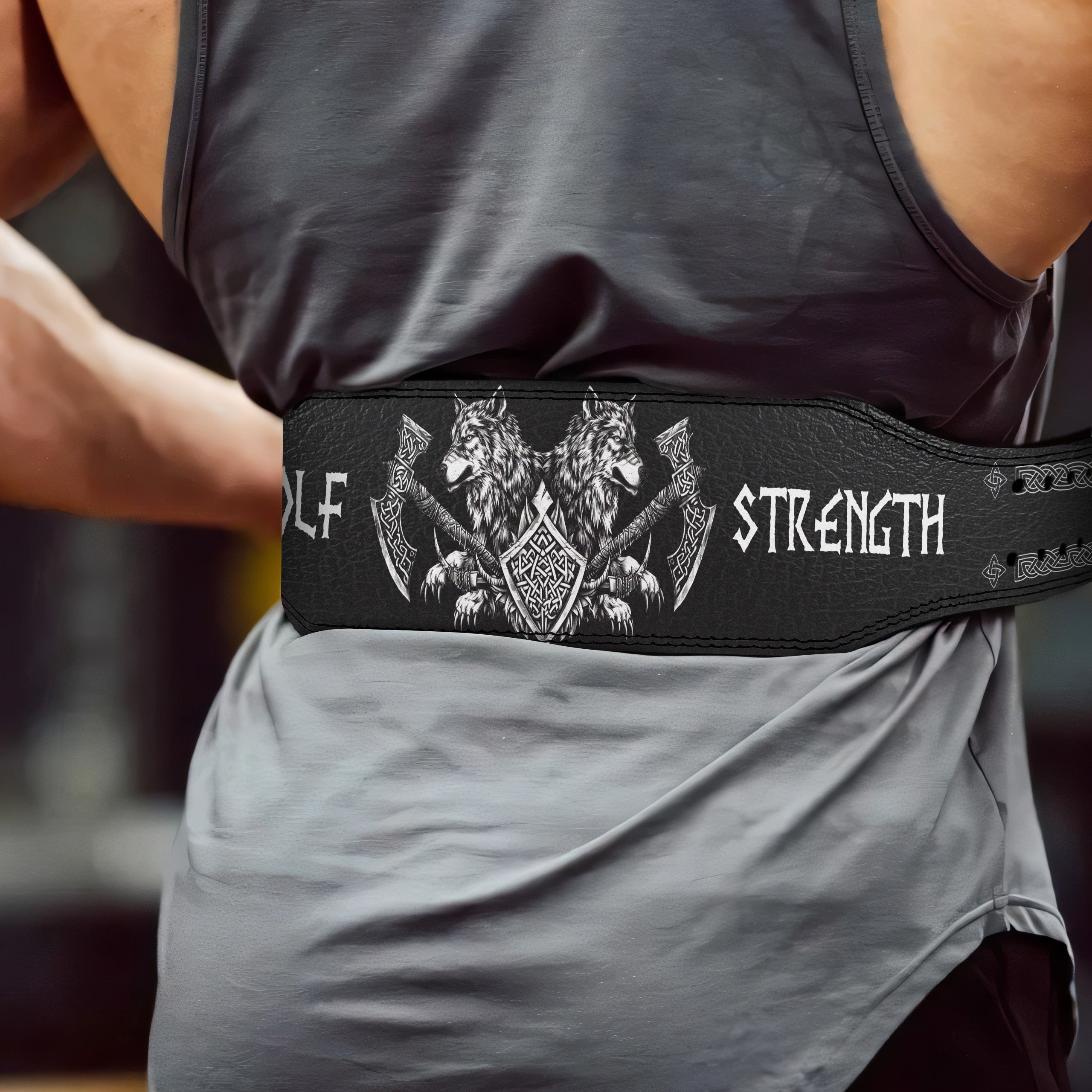Fenrir's Fury and Viking's Shield Personalized Prong Lifting Belt 11463