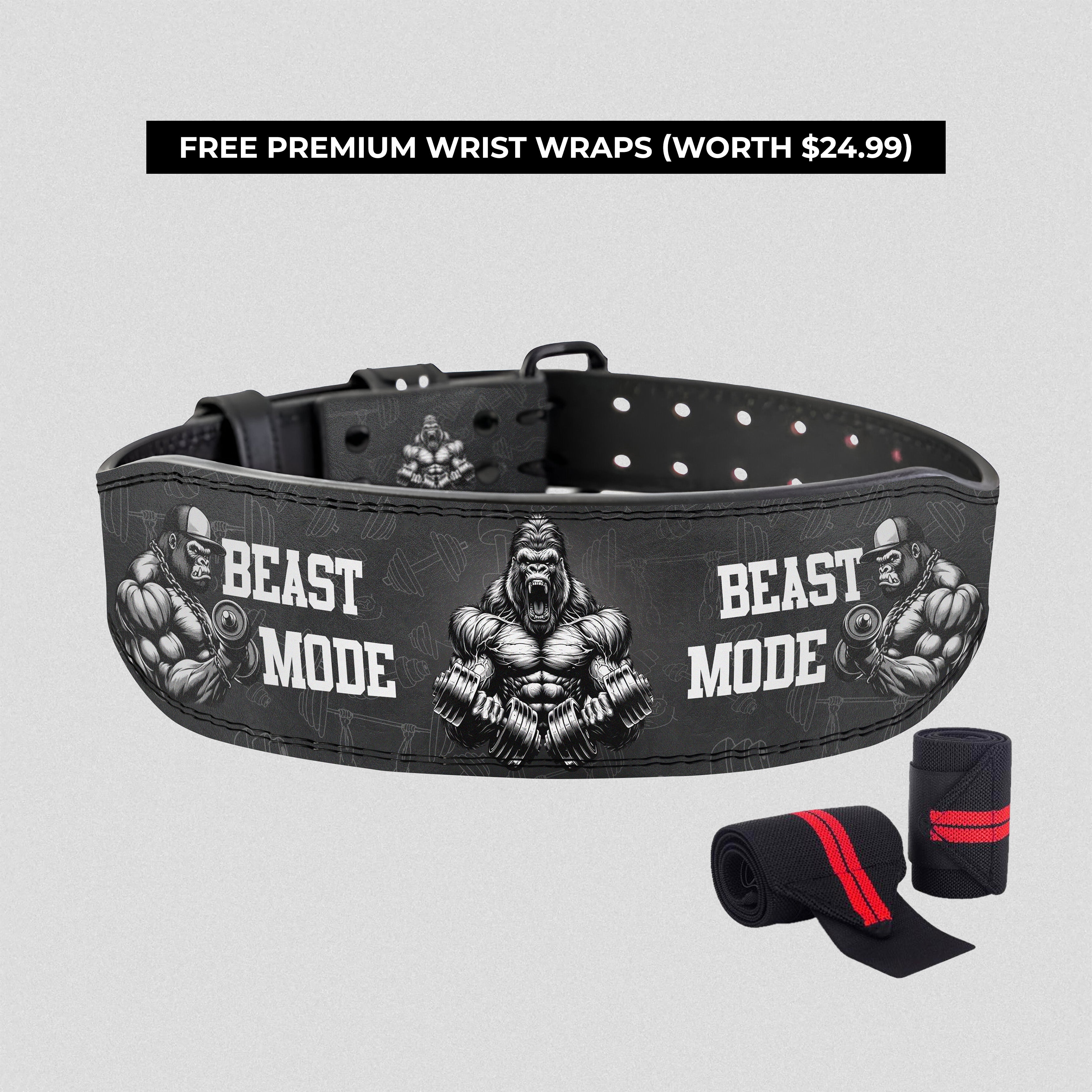 Silverback Strength - Personalized Gorilla Prong  Belt 11465