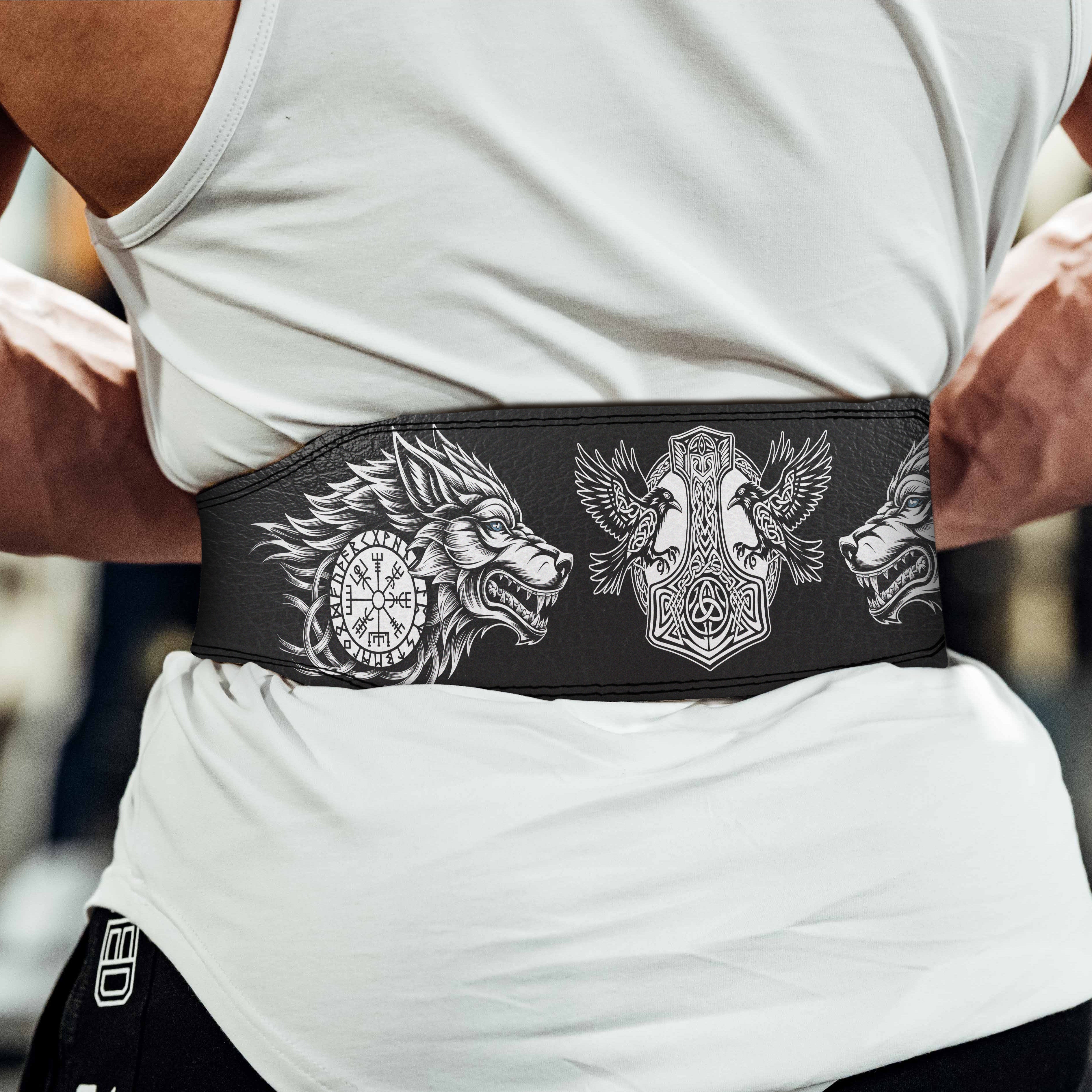 Might of Mjolnir, Fury of Fenrir | Norse Prong Lifting  Belt 11466