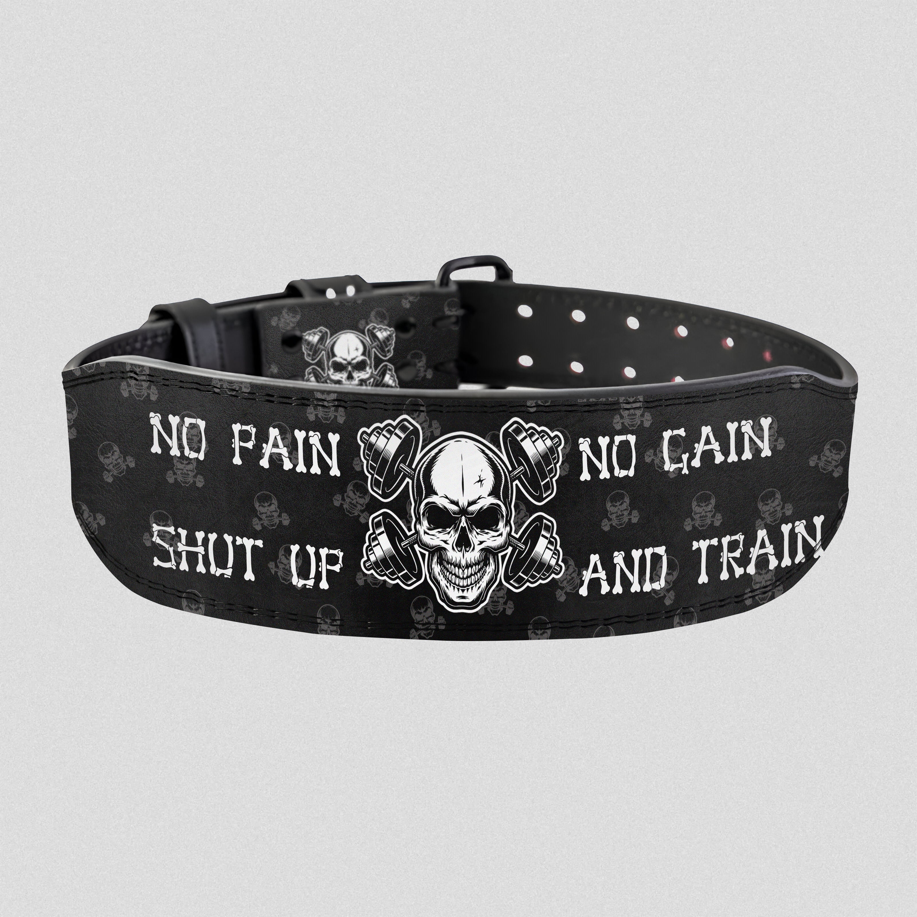 Personalized Skull Prong  Lifting Belt Motivation Quotes 11468