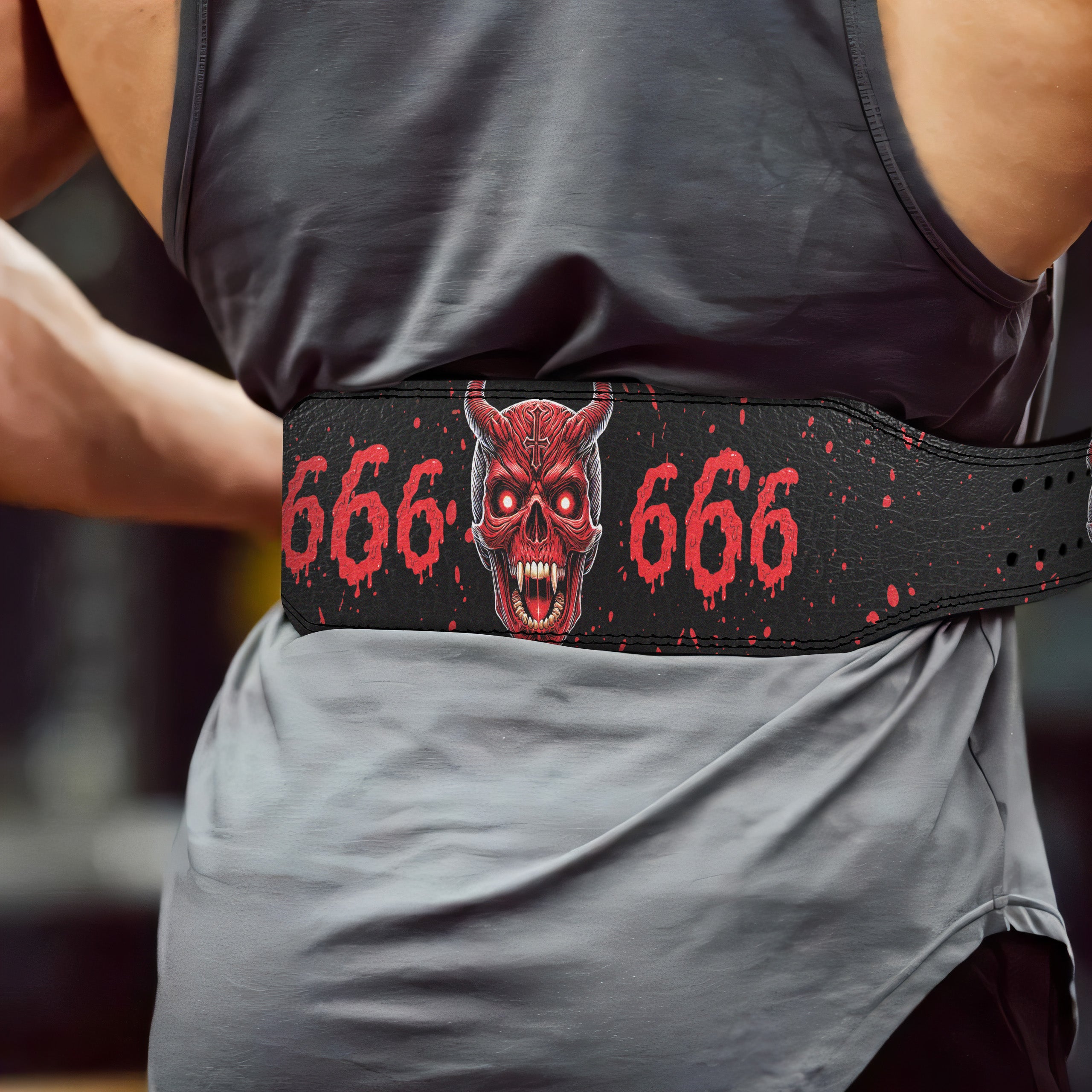 The Devil's Pact - Satanic Customizable Prong Lifting Belt 11471