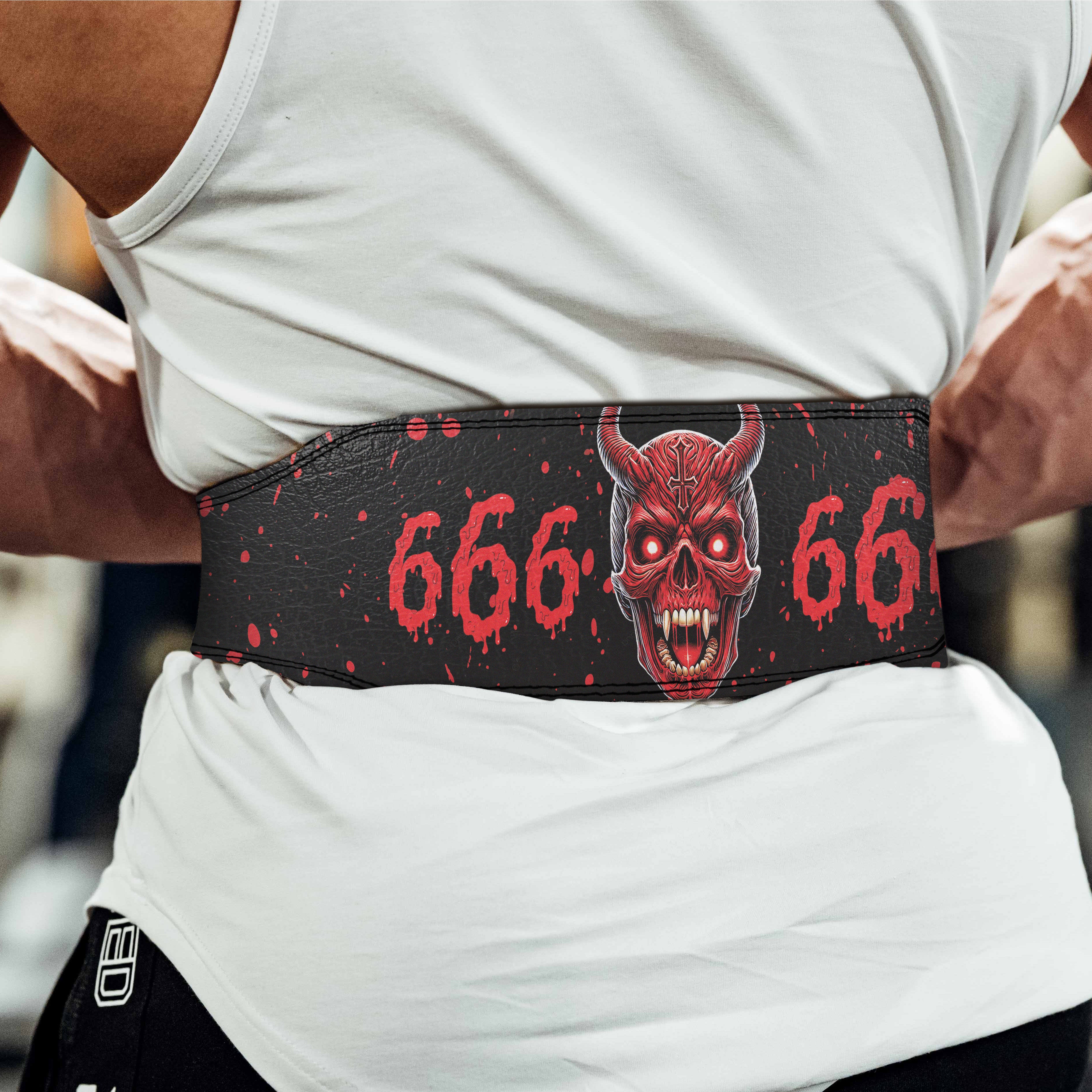 The Devil's Pact - Satanic Customizable Prong Lifting Belt 11471