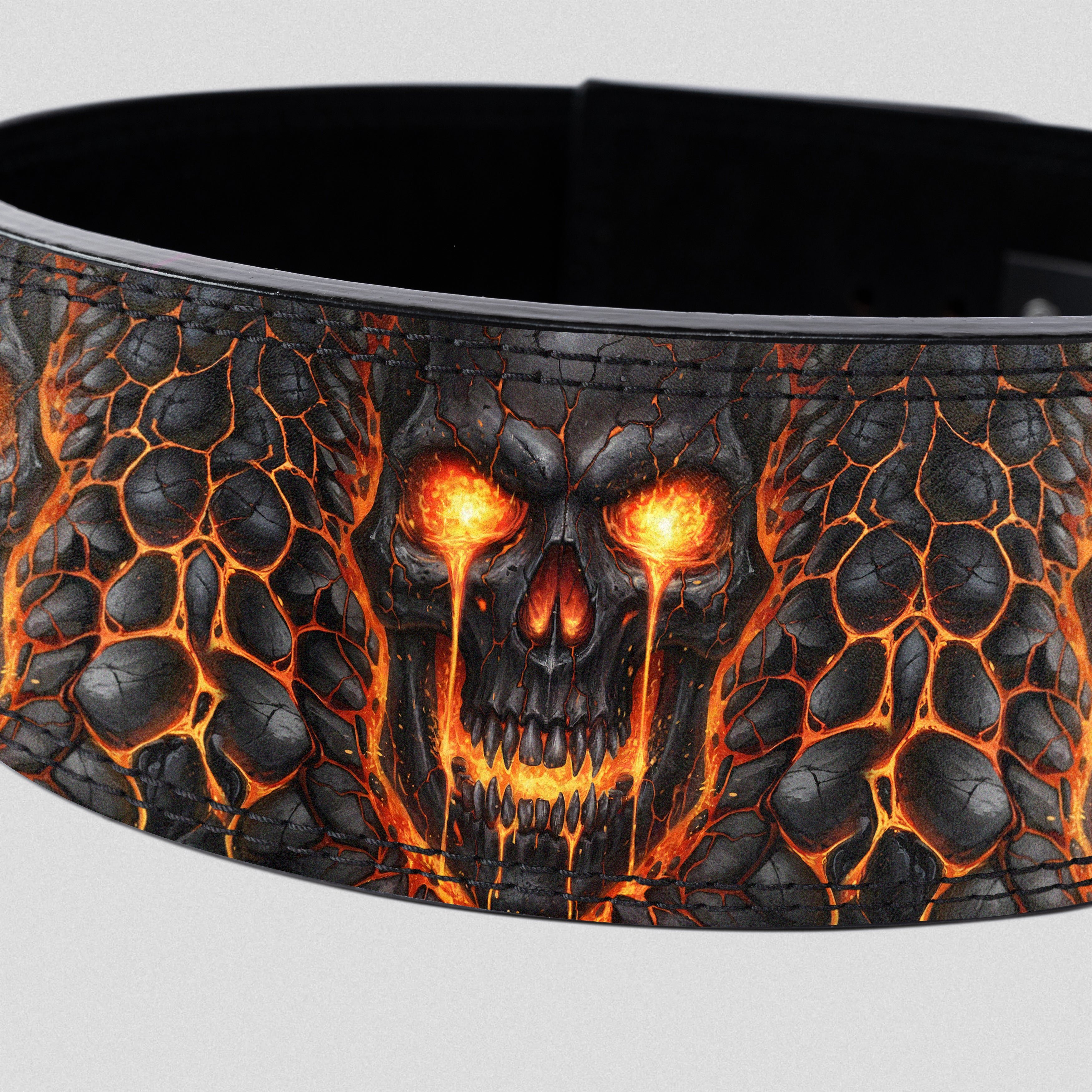 Lava Skull Custom Lifting Belt 10mm Cowhide Leather 11483