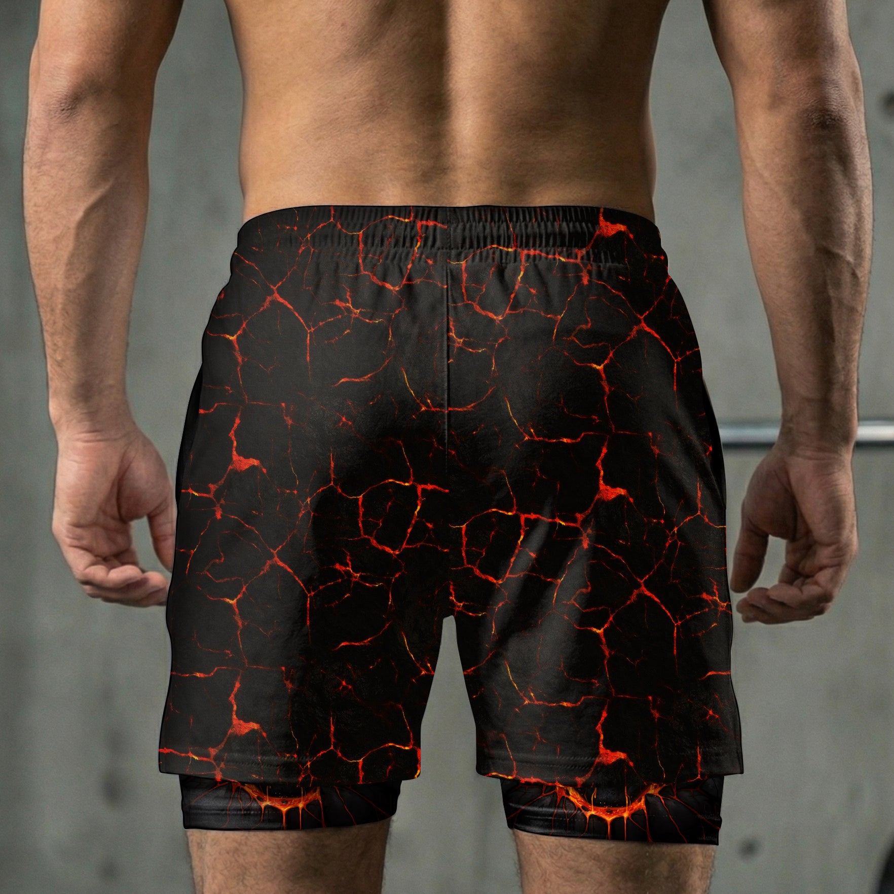 Lava Skull 2 in 1 Printed Gym Shorts 11491