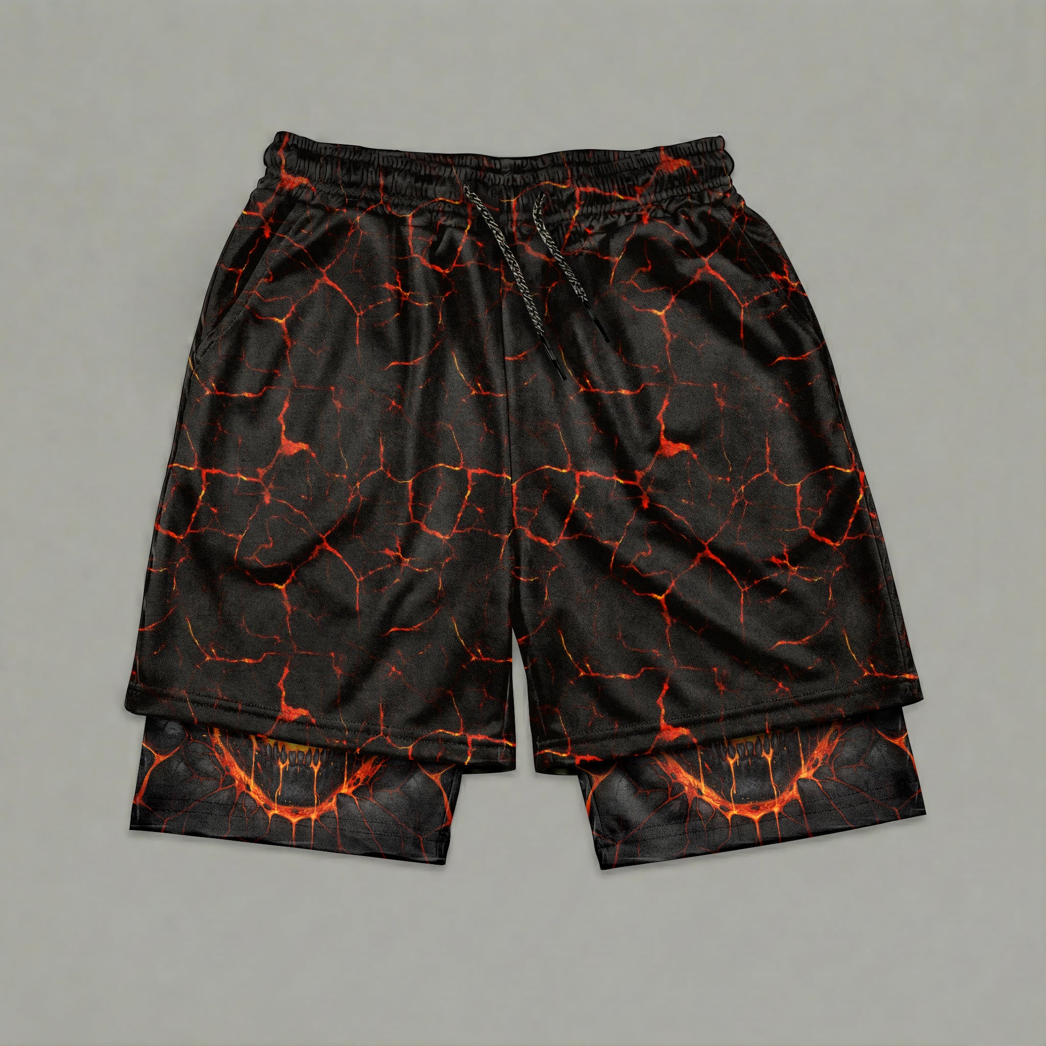 Lava Skull 2 in 1 Printed Gym Shorts 11491