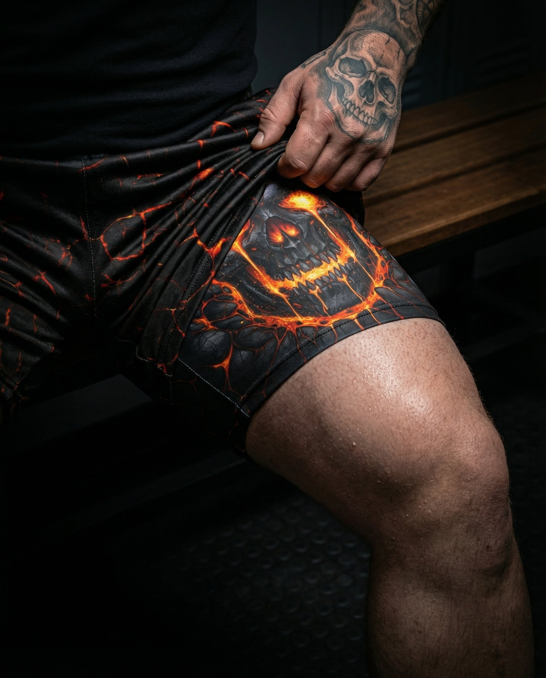 Lava Skull 2 in 1 Printed Gym Shorts 11491