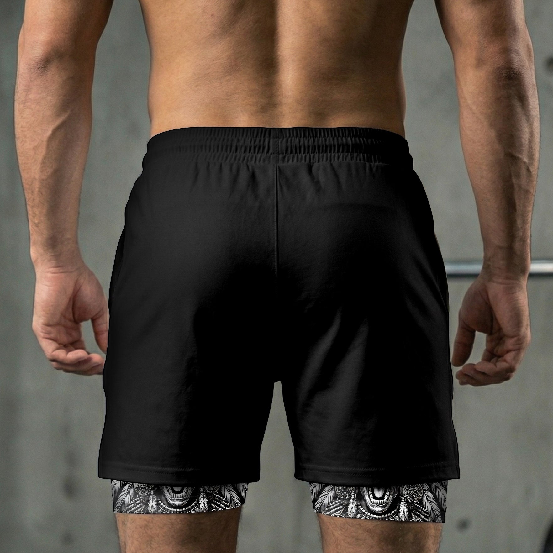 Aztec Warrior 2 in 1 Printed Gym Shorts 11492