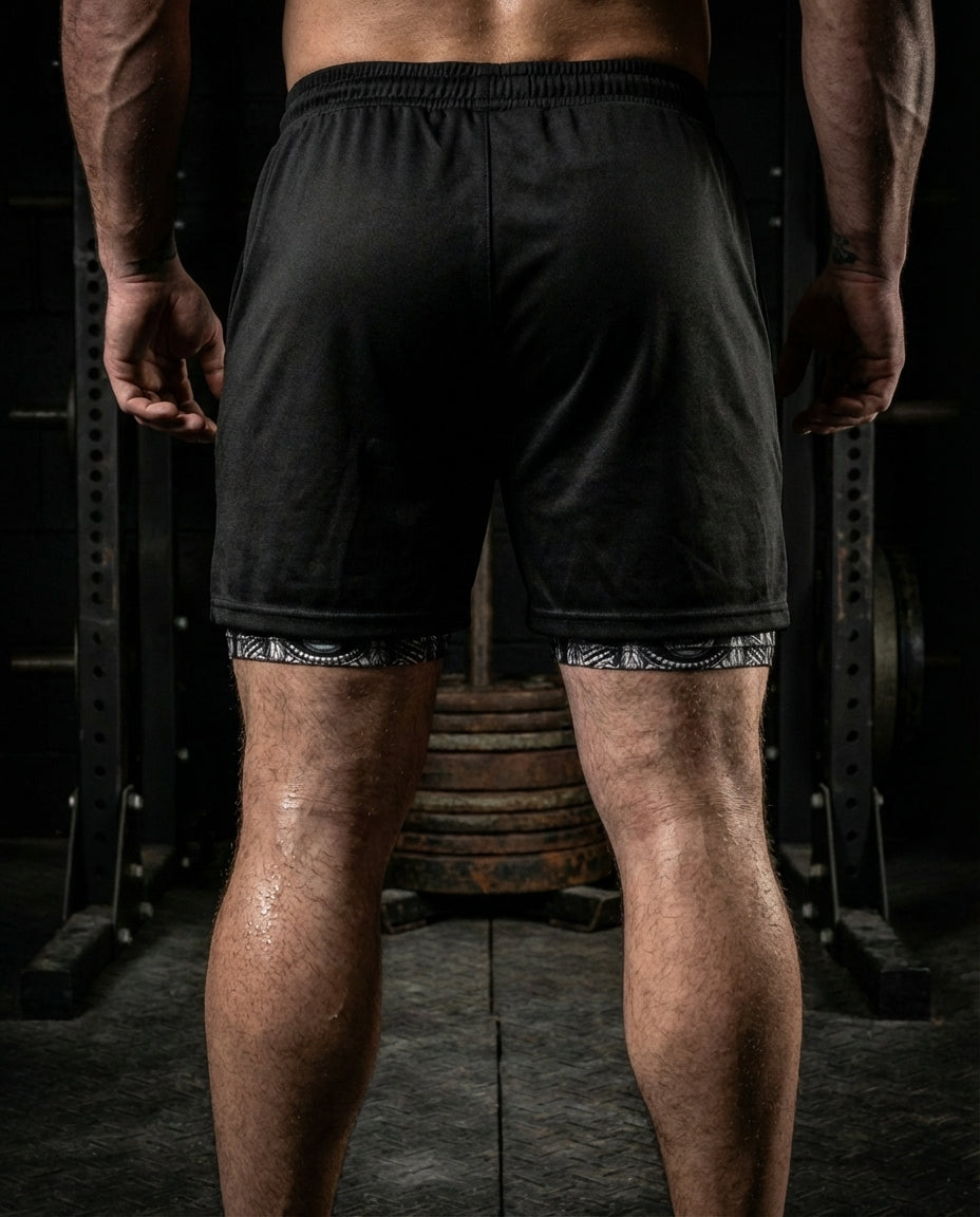 Aztec Warrior 2 in 1 Printed Gym Shorts 11492