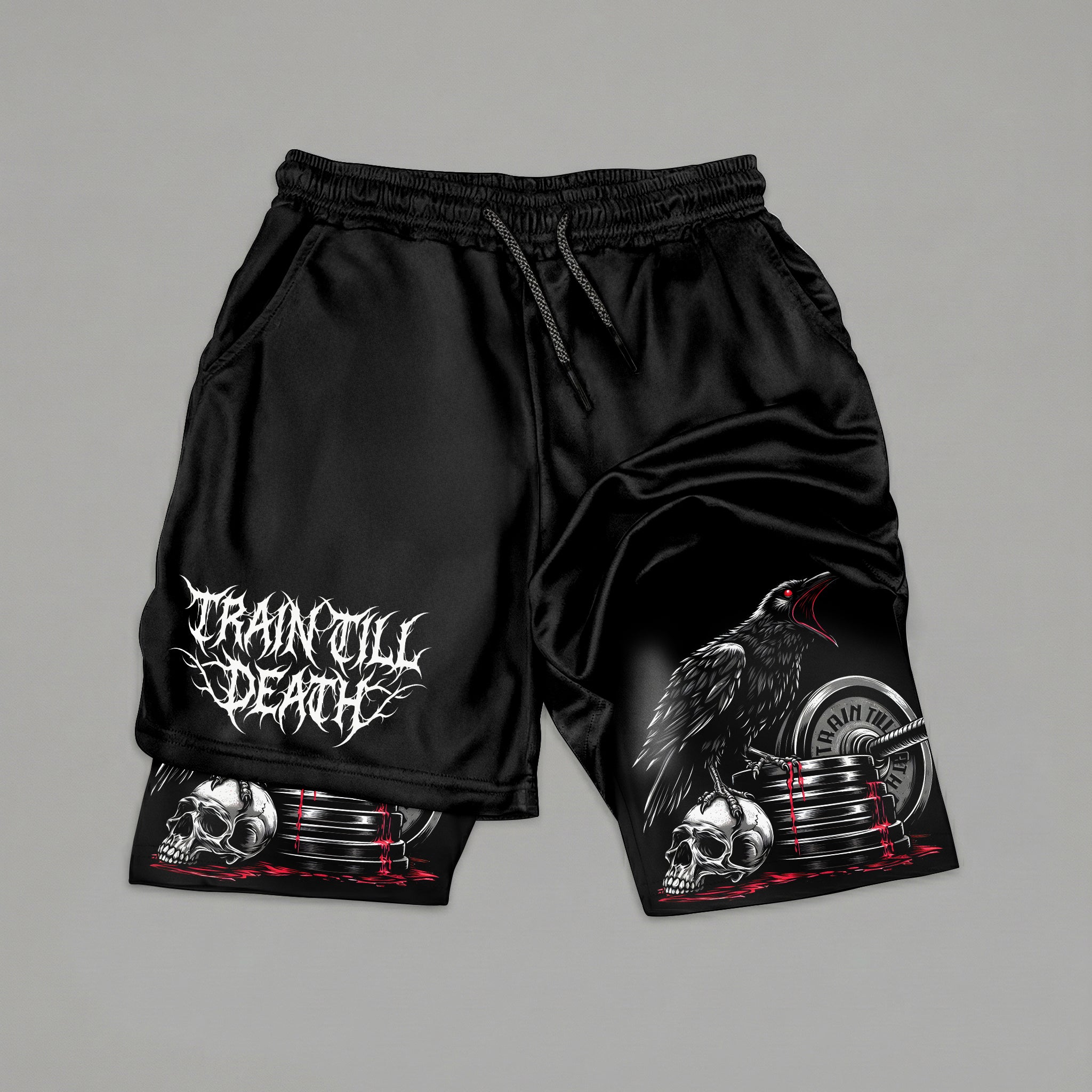 Train Till Death 2 in 1 Training Gym Shorts 11493