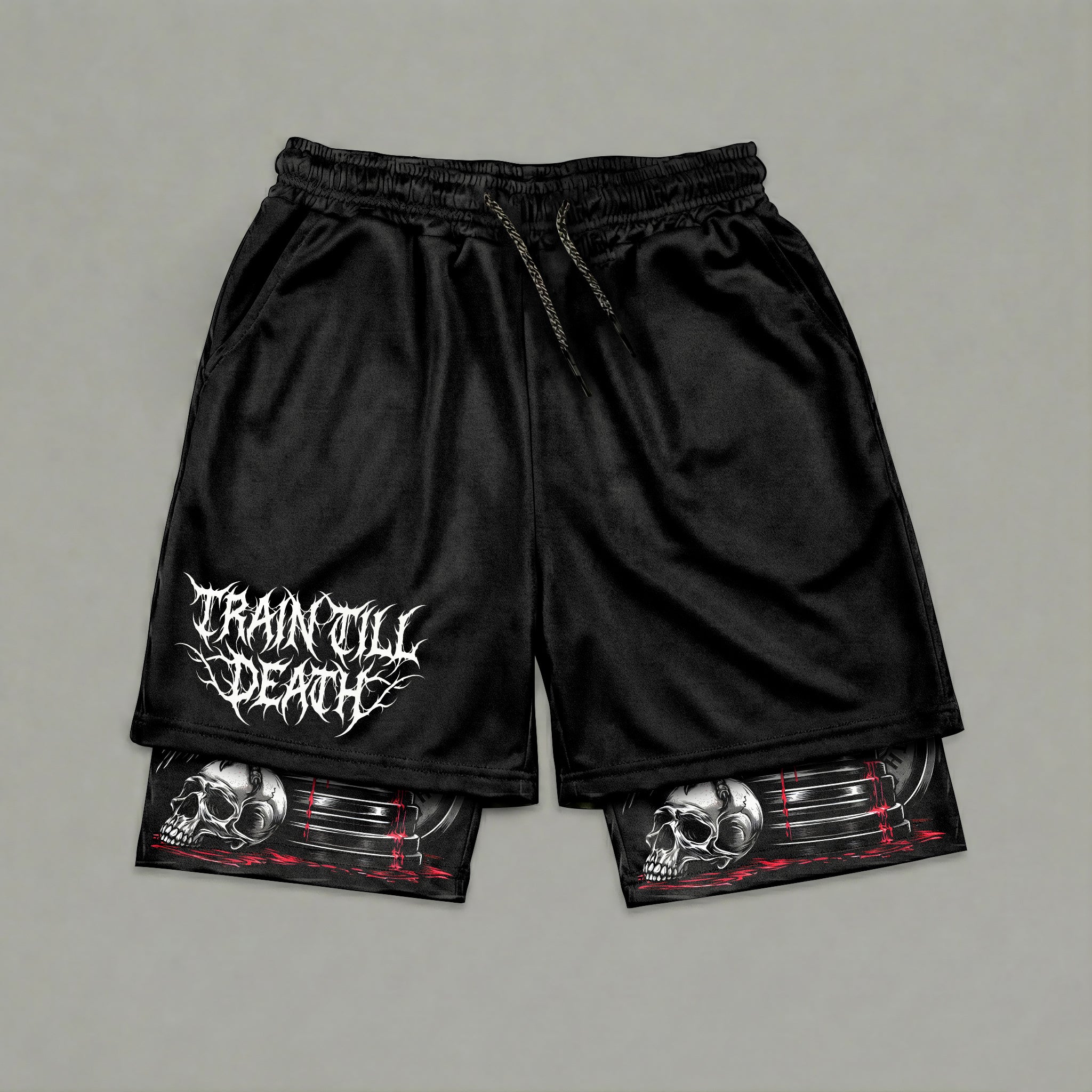 Train Till Death 2 in 1 Training Gym Shorts 11493