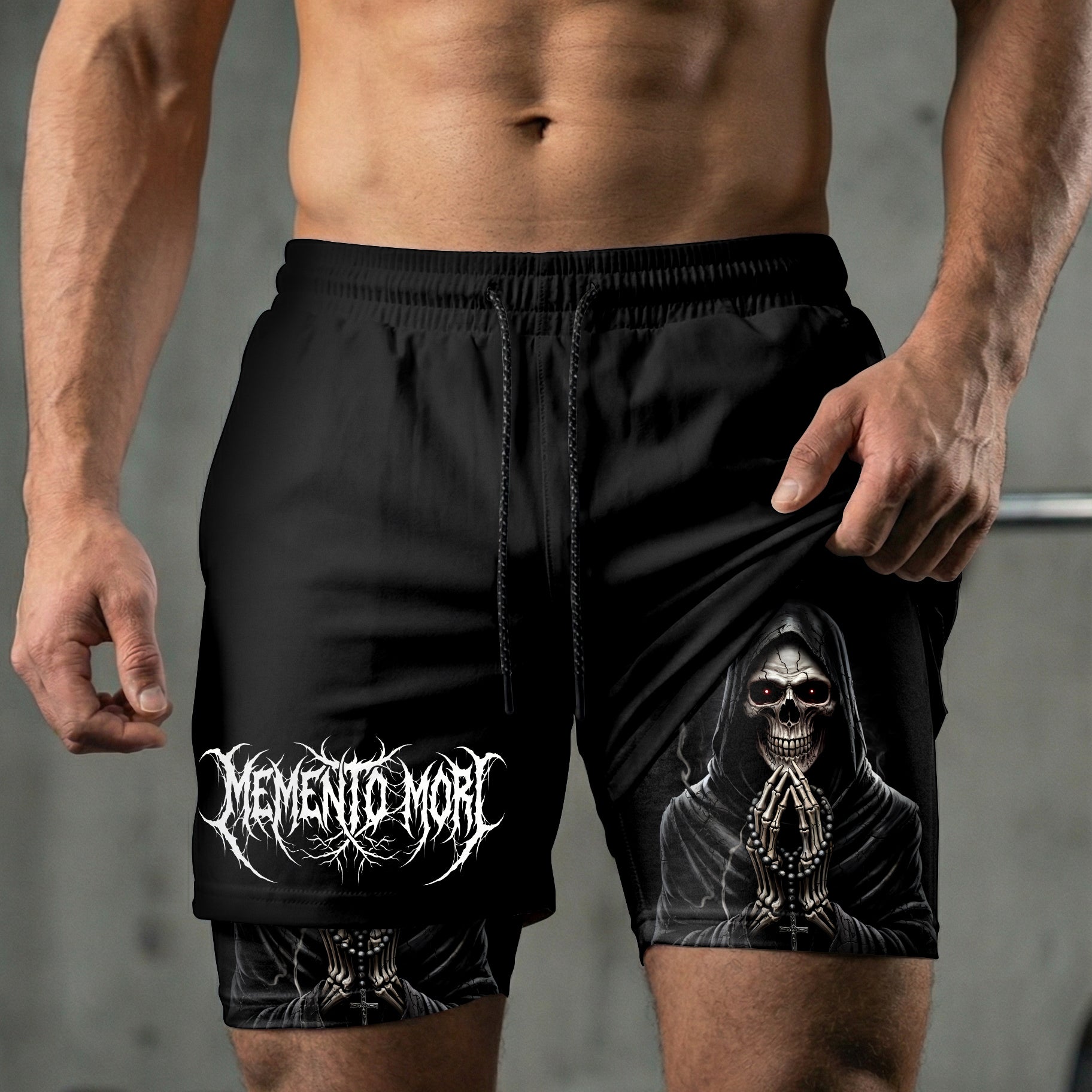 Memento Mori 2 in 1 Training Gym Shorts 11494