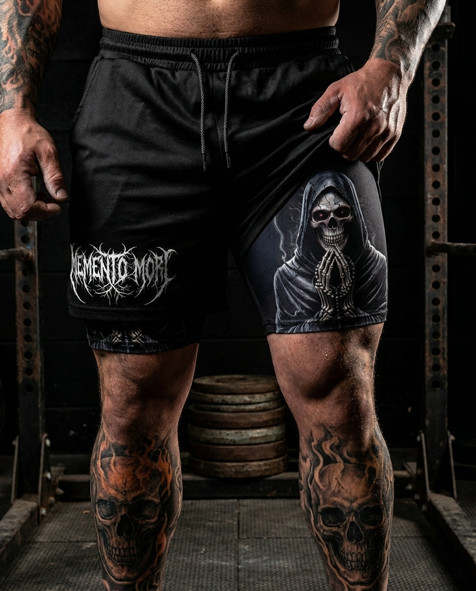 Memento Mori 2 in 1 Training Gym Shorts 11494