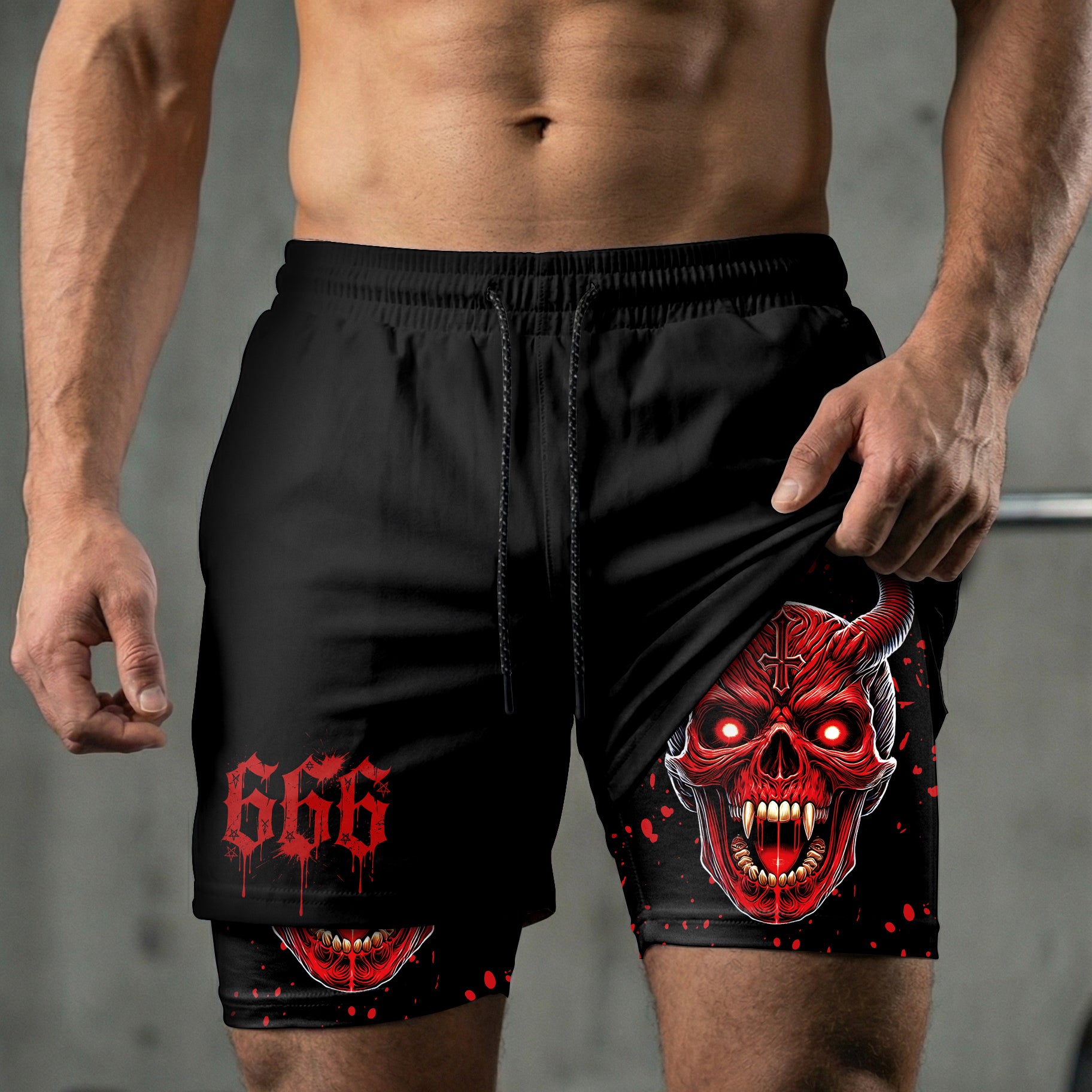 The Devil's Pact 2 in 1 Training Gym Shorts 11496