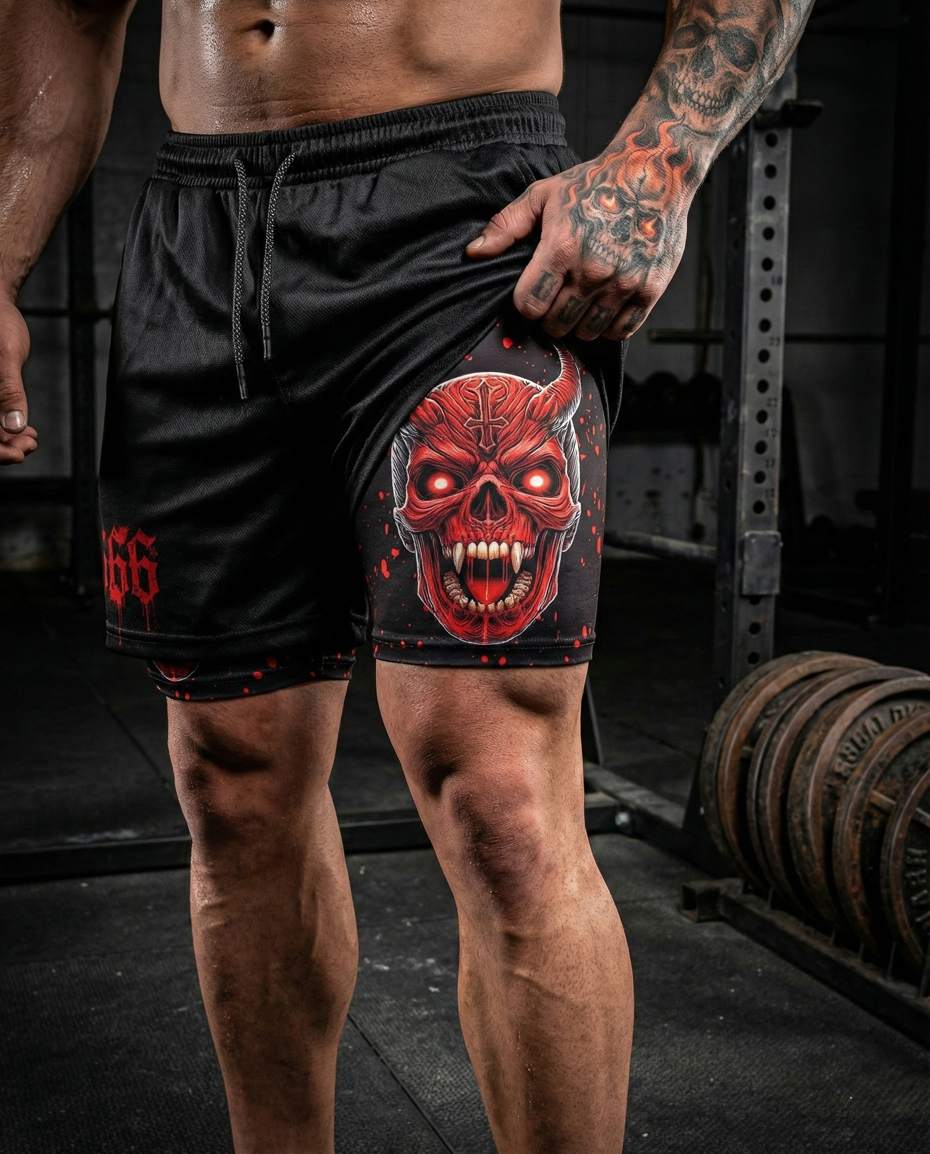 The Devil's Pact 2 in 1 Training Gym Shorts 11496