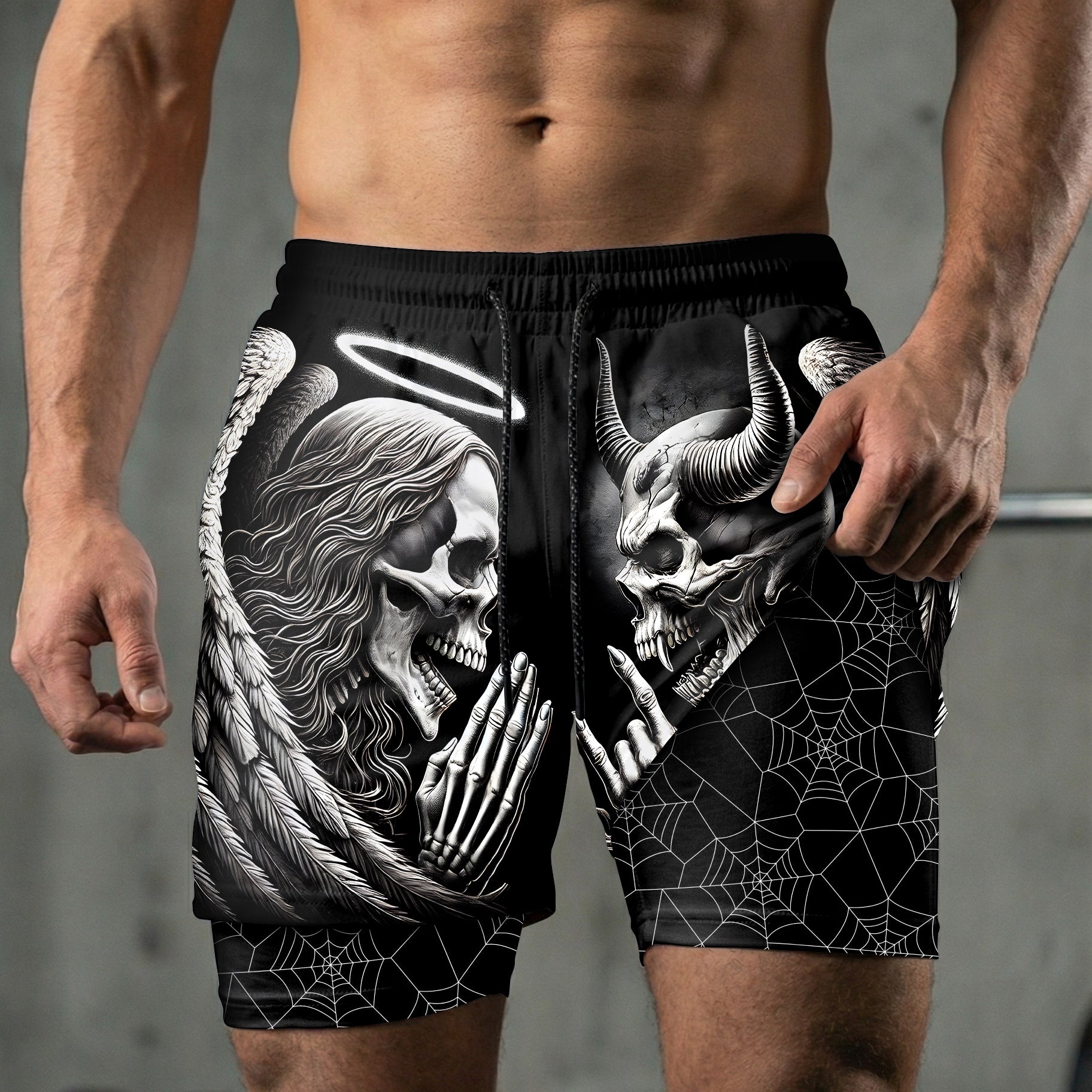 Saints and Sinners 2 in 1 Training Gym Shorts 11497