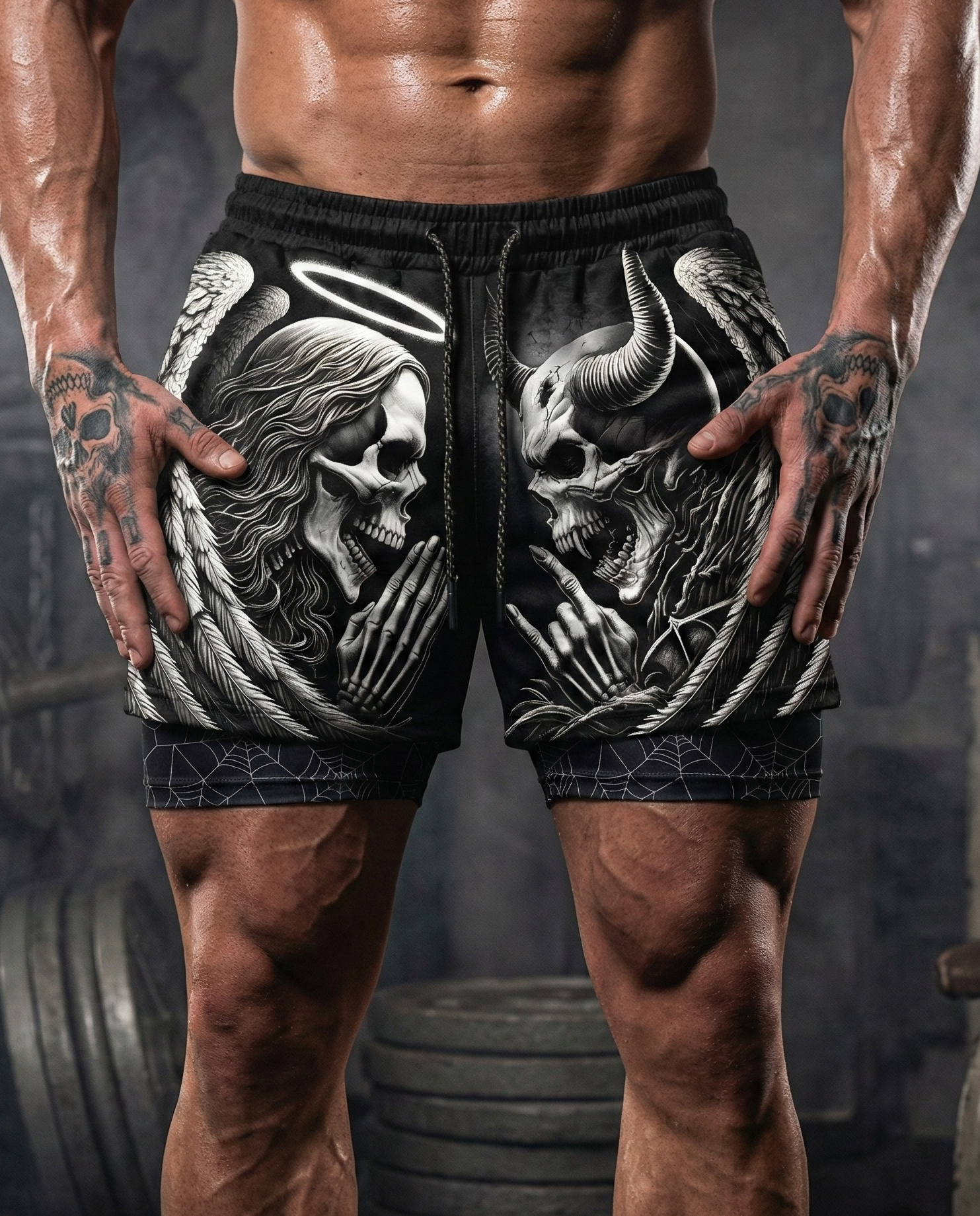 Saints and Sinners 2 in 1 Training Gym Shorts 11497