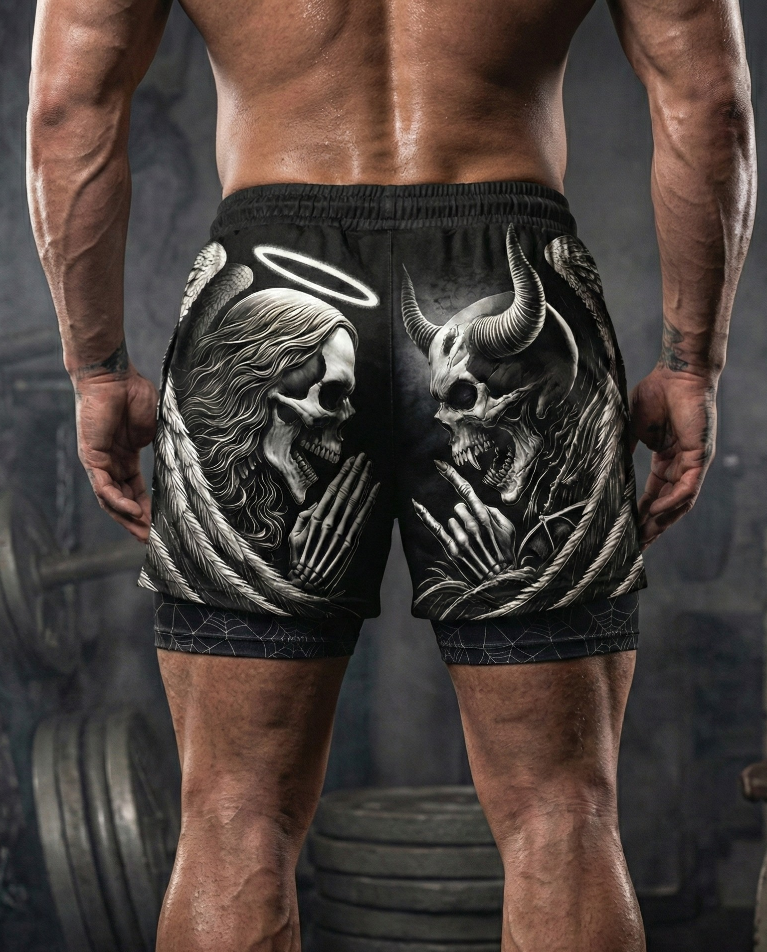 Saints and Sinners 2 in 1 Training Gym Shorts 11497
