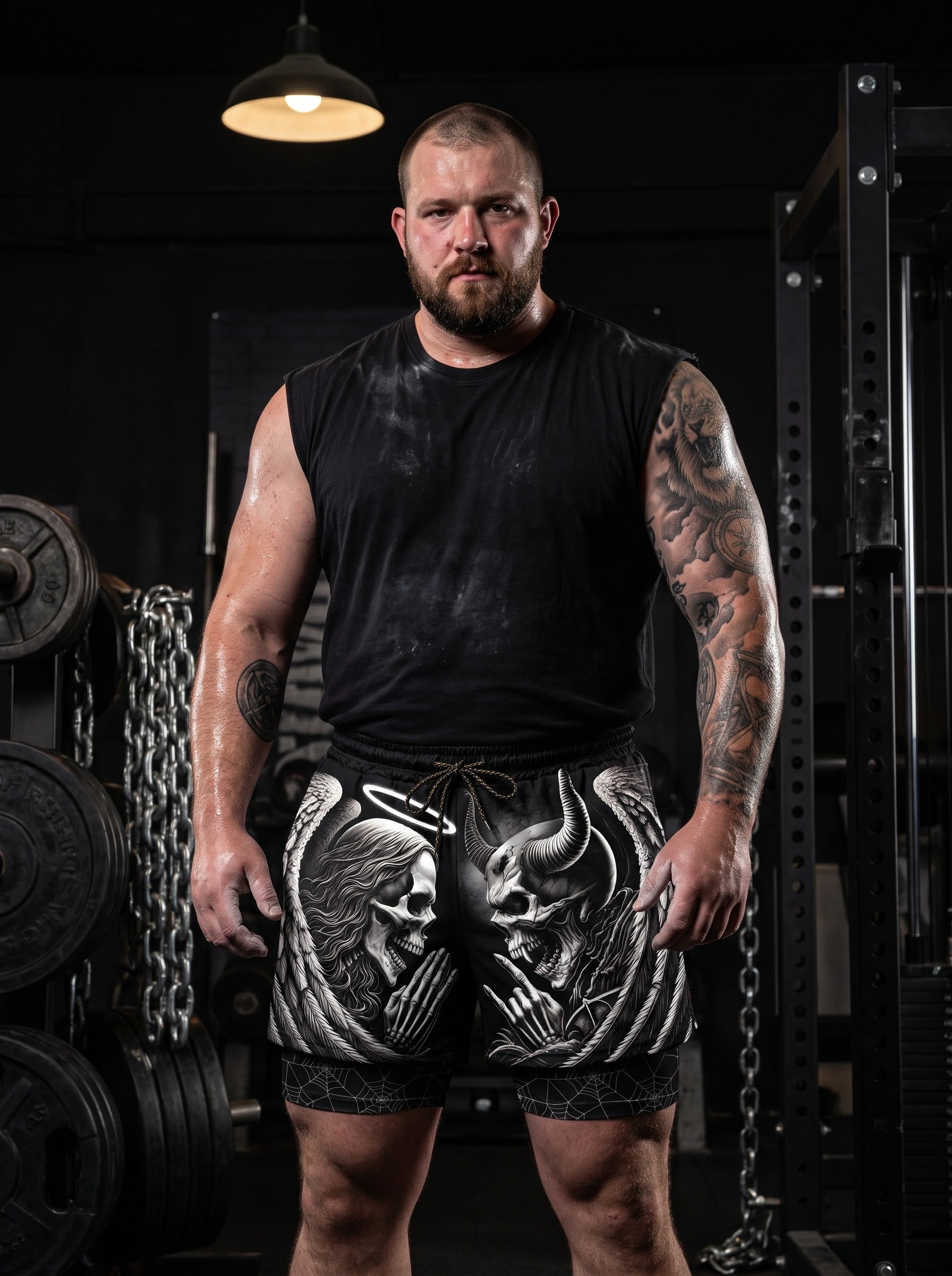Saints and Sinners 2 in 1 Training Gym Shorts 11497