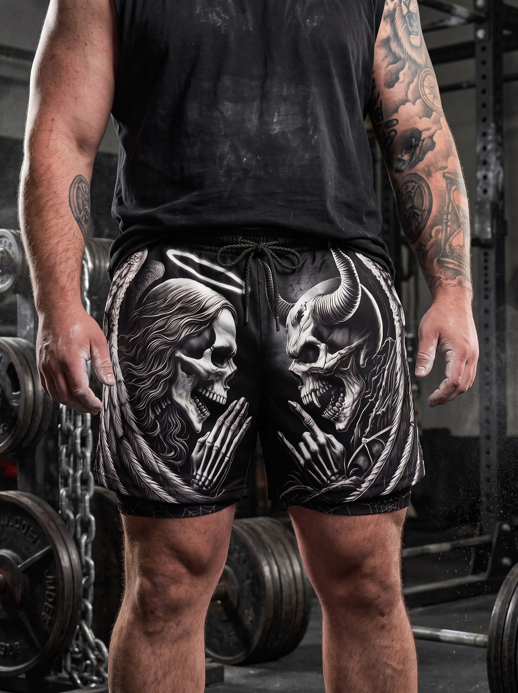 Saints and Sinners 2 in 1 Training Gym Shorts 11497