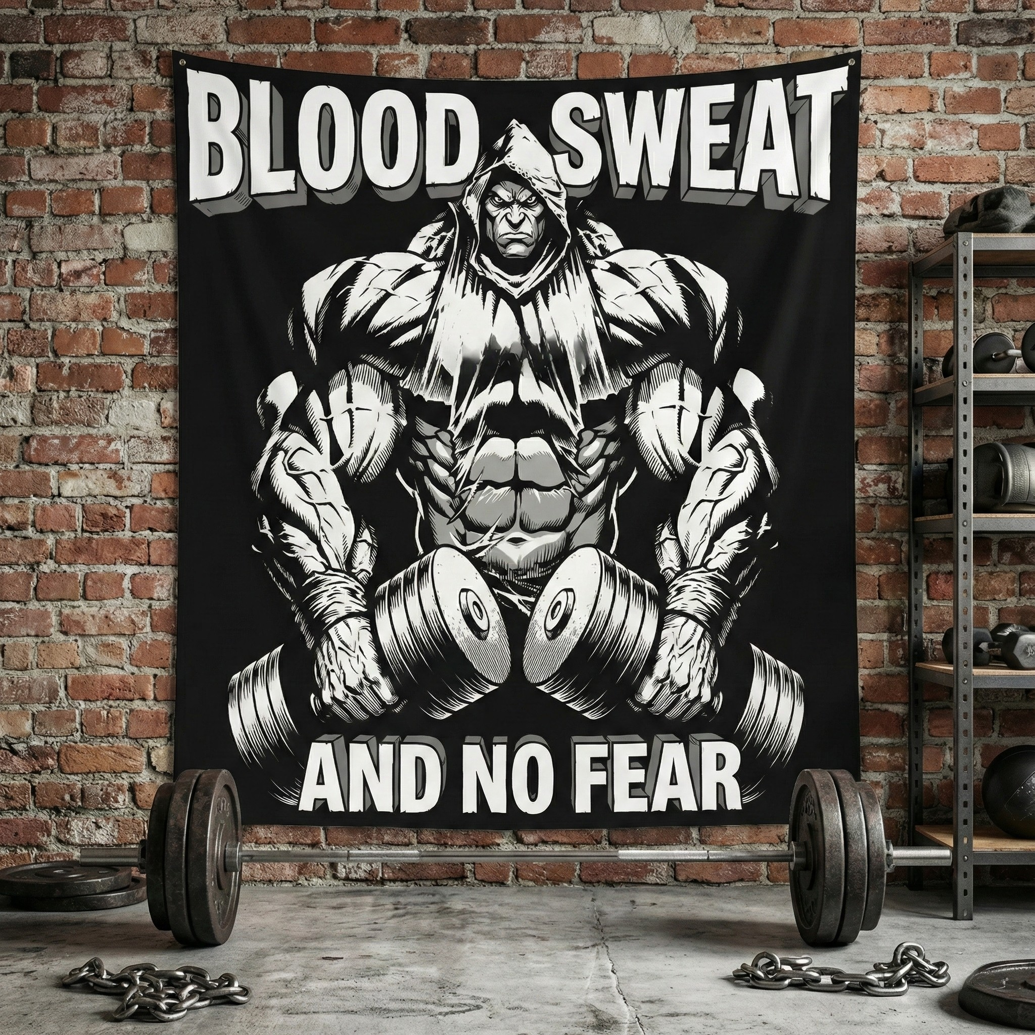 Fearless Strength Gym Banner for Home Gym Decoration 11499