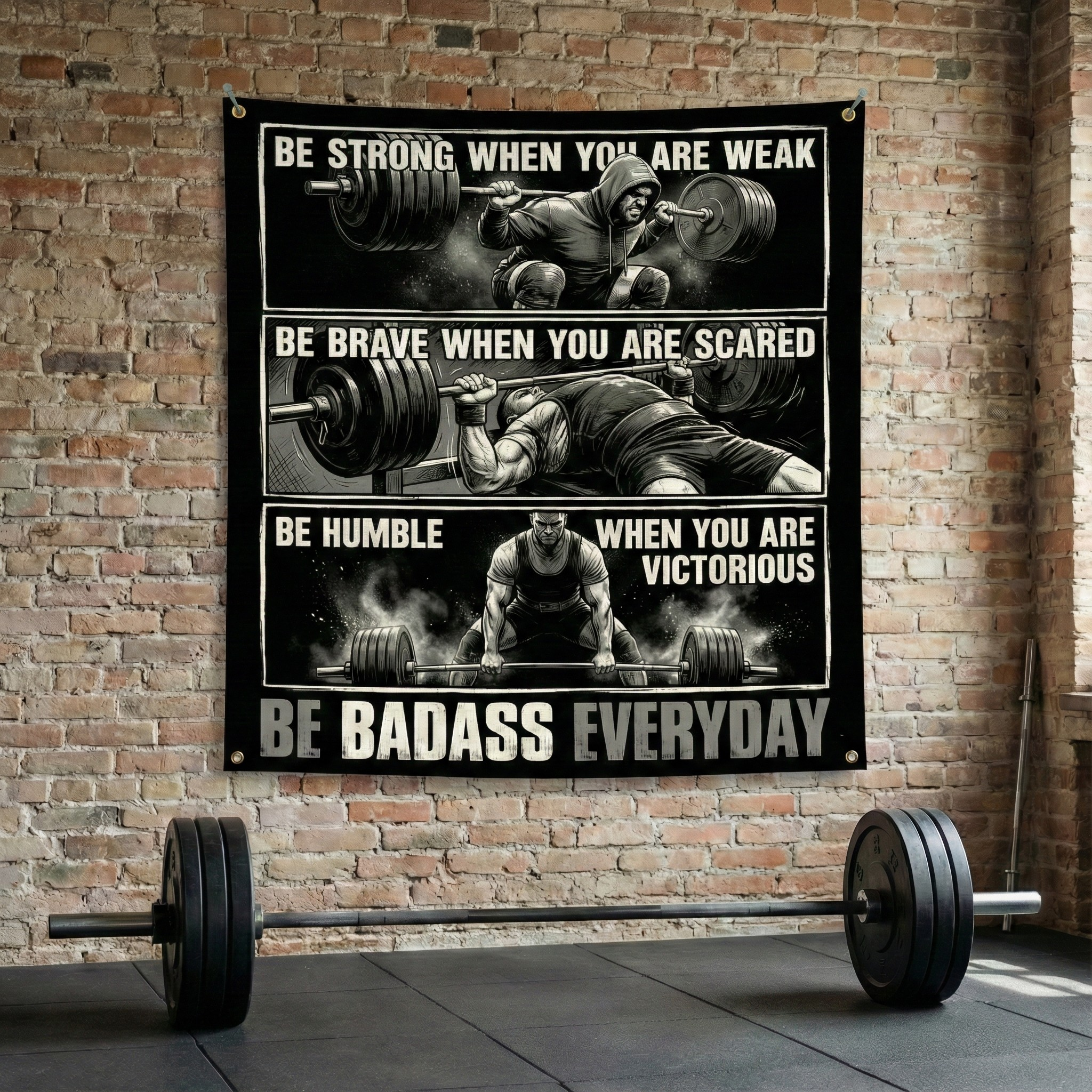 Be Badass Everyday Personalized Gym Banner Decor 11502